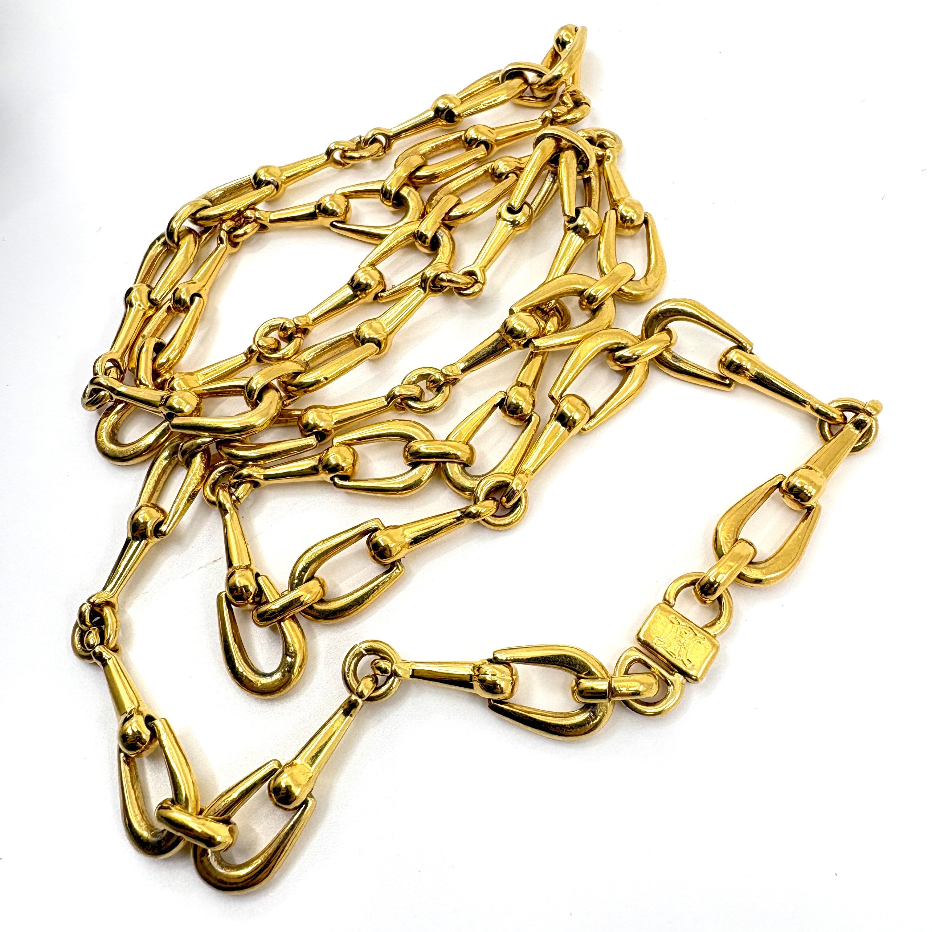 Horsebit Triomphe Precious Metal Necklace Pendant, Chain approx. 90cm — view 2