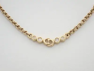 Gold necklace, chain approximately 42cm