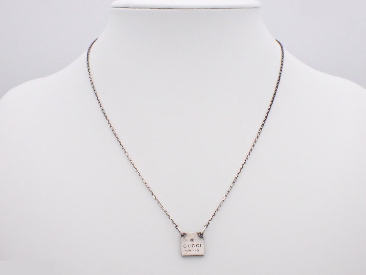 Necklace, square plate, AG925, 6.0g, chain approximately 48cm — view 3