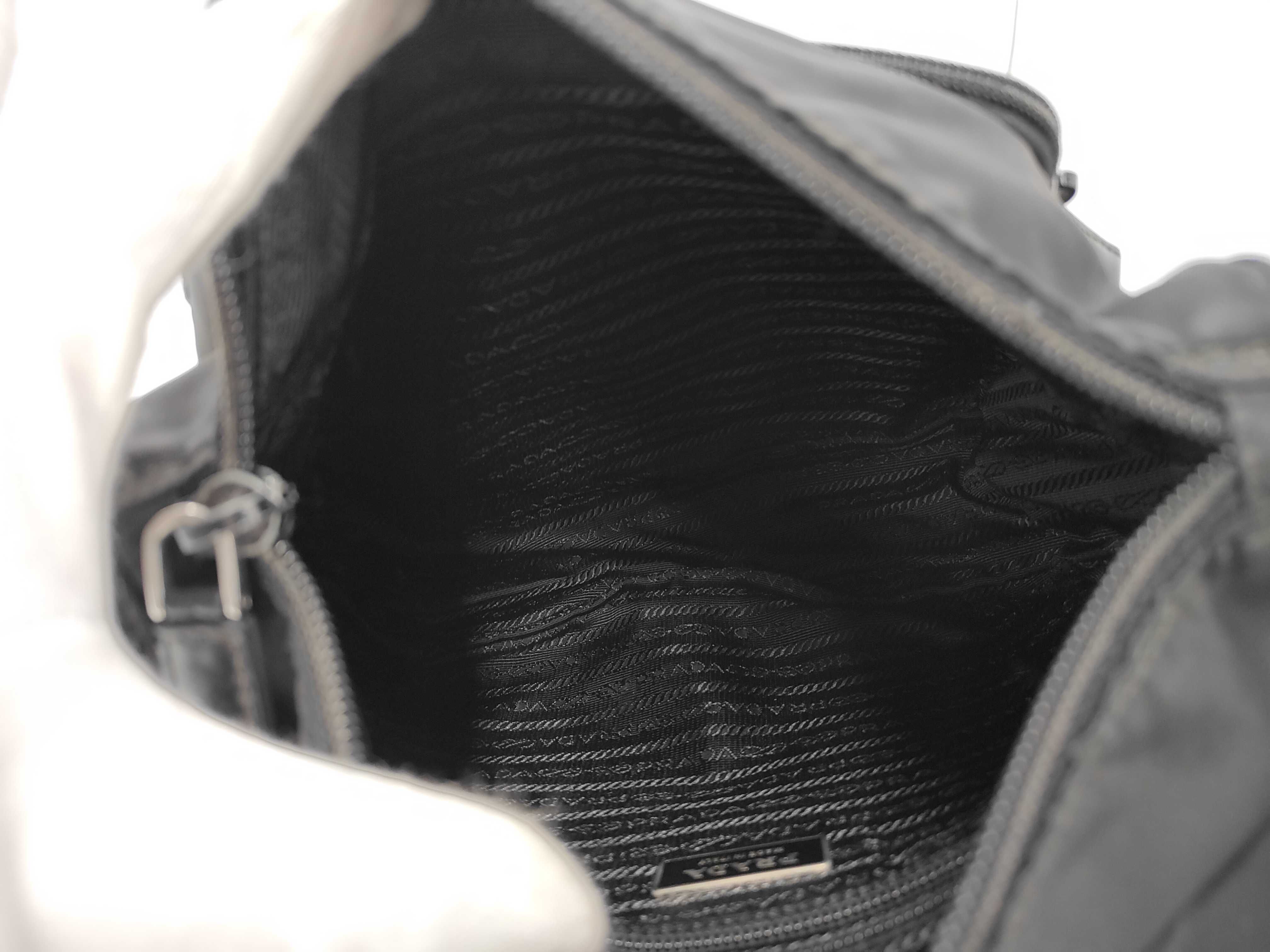 Nylon Shoulder Bag with Triangle Logo — view 8