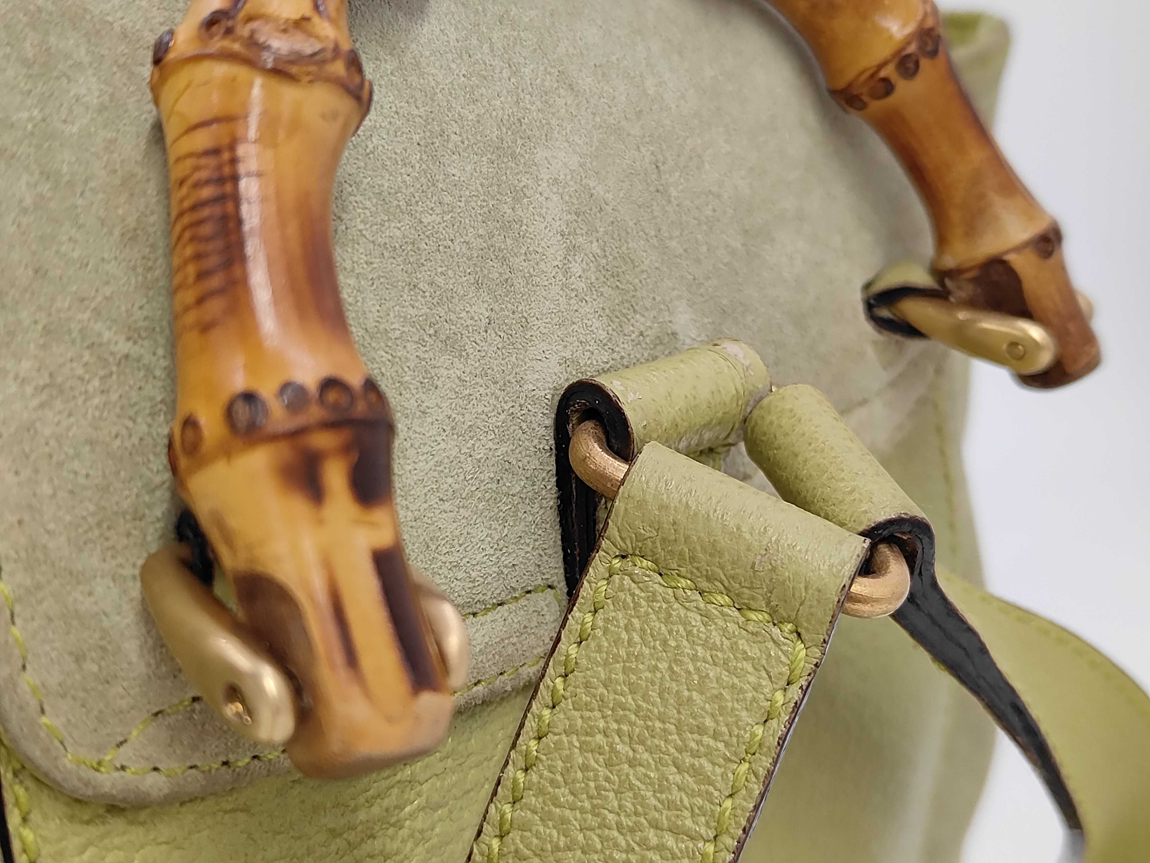 Bamboo Suede Backpack, Green — view 3