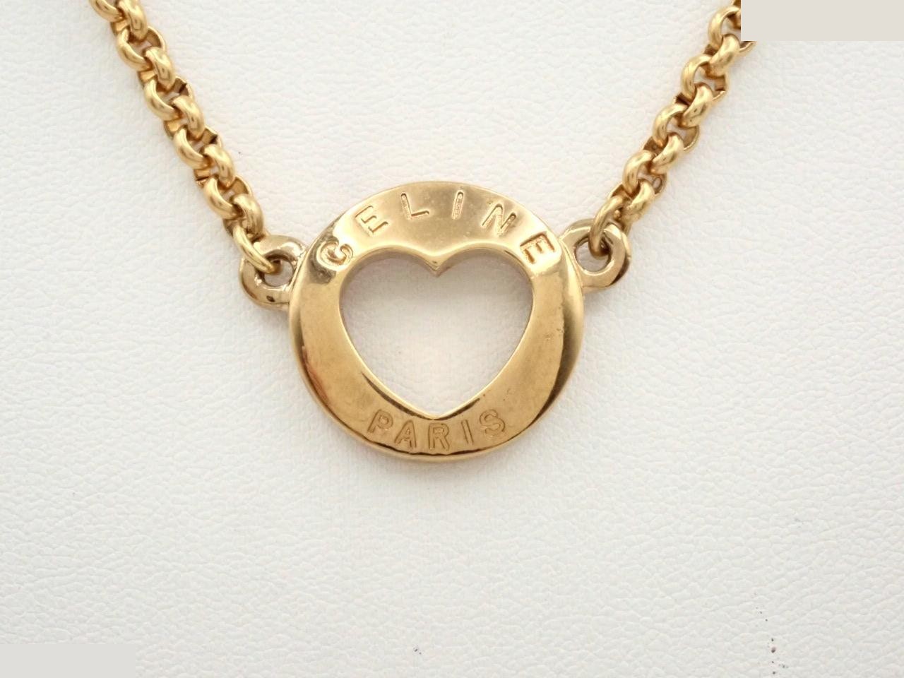 Round Cutout Heart Necklace, Gold, Chain Approx. 40cm