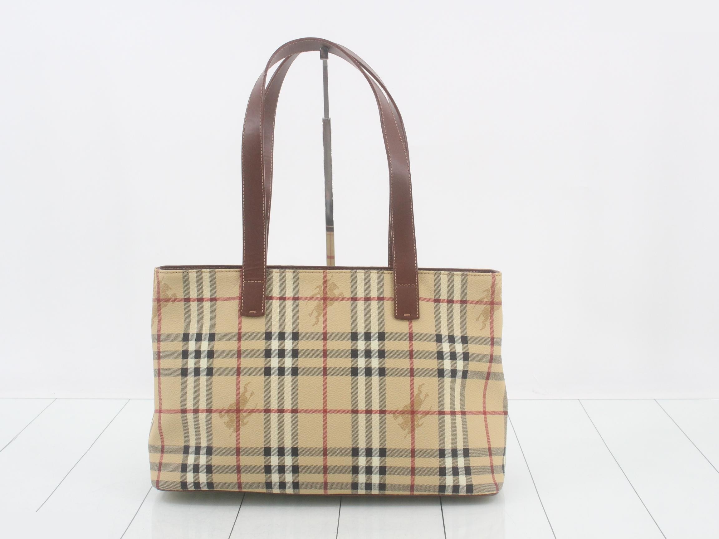 Nova Check Shadow Horse PVC Tote Bag with Tag and Dust Bag — view 2