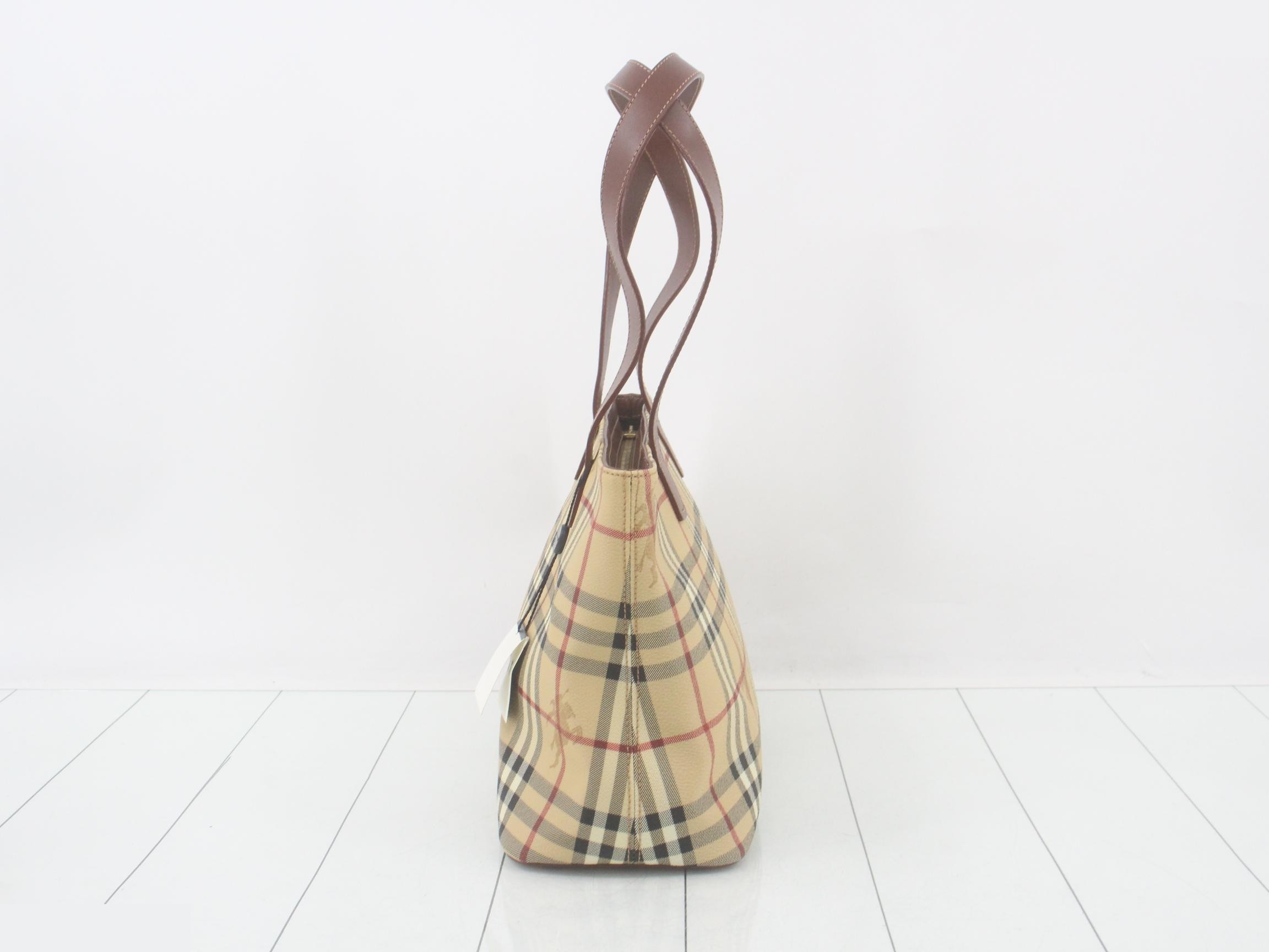 Nova Check Shadow Horse PVC Tote Bag with Tag and Dust Bag — view 3