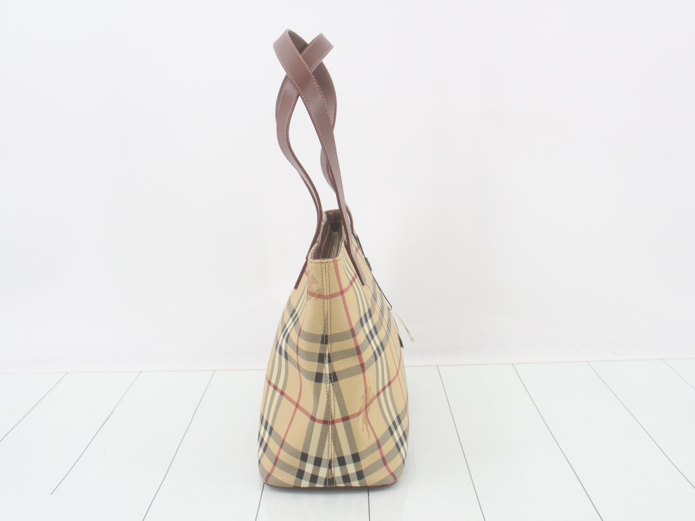 Nova Check Shadow Horse PVC Tote Bag with Tag and Dust Bag — view 4