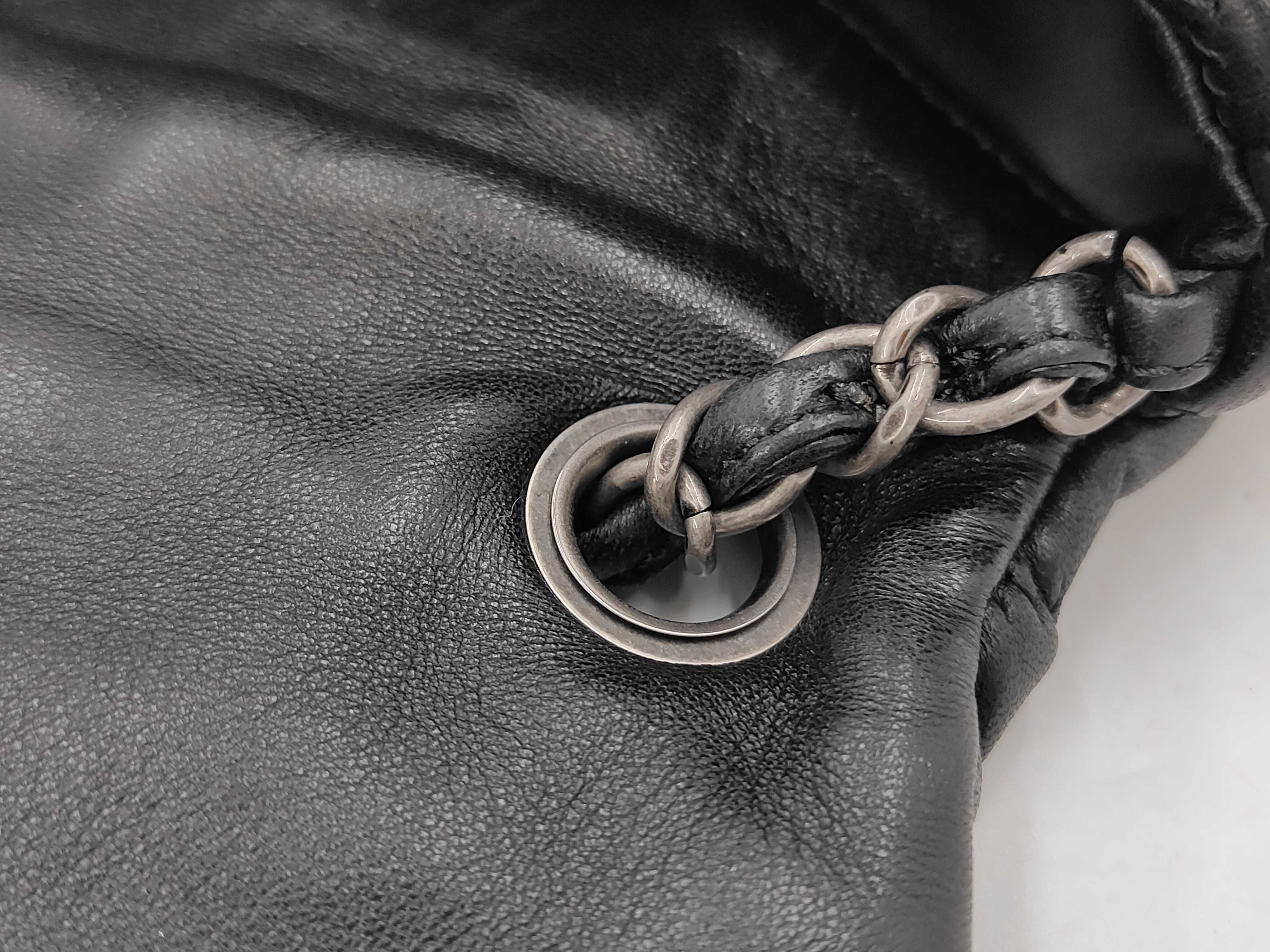 Bubble Quilted Chain Shoulder Bag, Lambskin, Black, SS Shoulder Bag — view 9