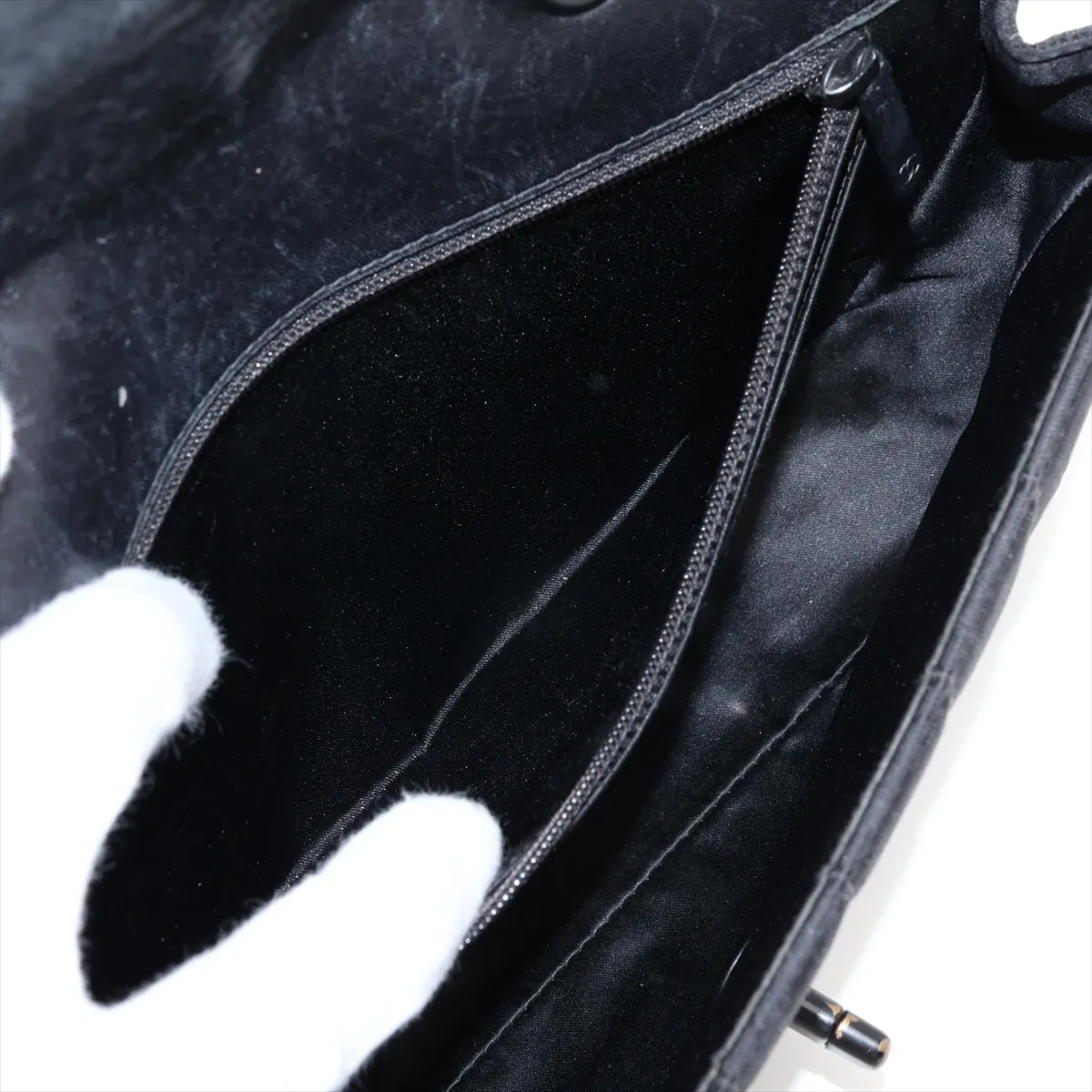 New Travel Line Nylon Single Flap Double Chain Bag, Black with Black Hardware, 7158544 (Serial Number 7) — view 8