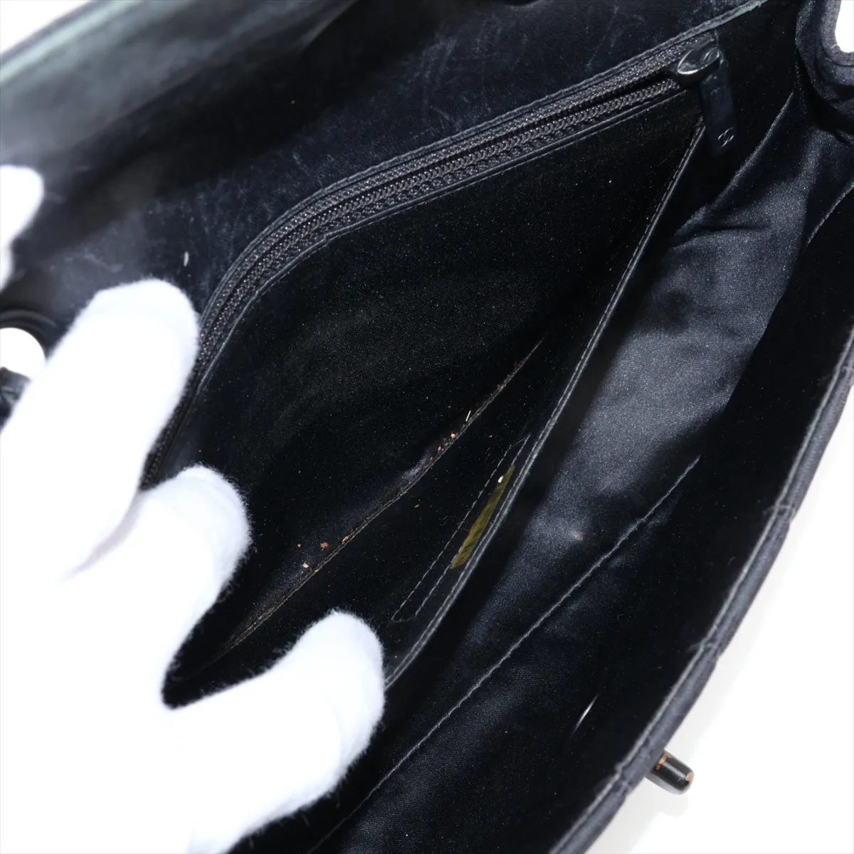 New Travel Line Nylon Single Flap Double Chain Bag, Black with Black Hardware, 7158544 (Serial Number 7) — view 9