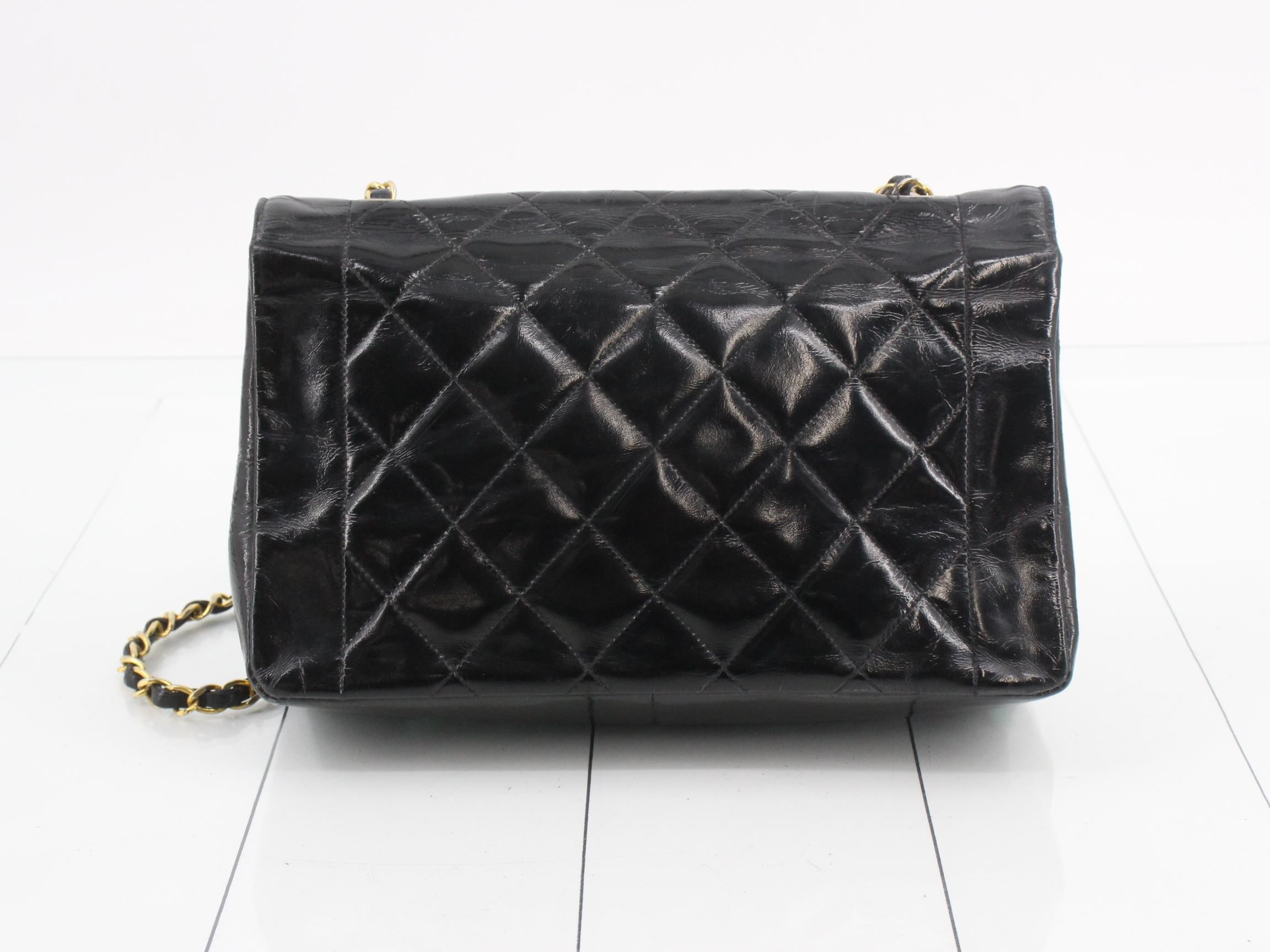 Matelassé Diana Black Chain Shoulder Bag with Gold Hardware (Still in original packaging) — view 2