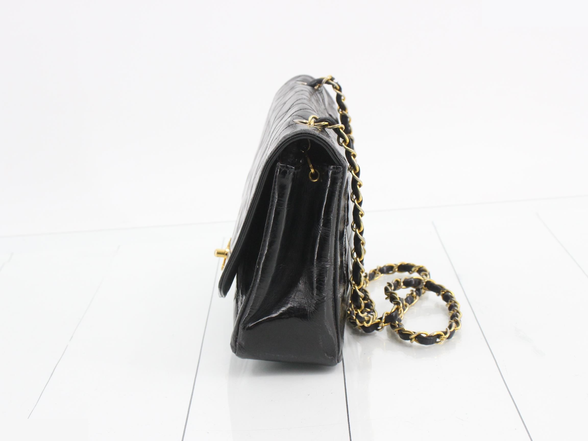 Matelassé Diana Black Chain Shoulder Bag with Gold Hardware (Still in original packaging) — view 3