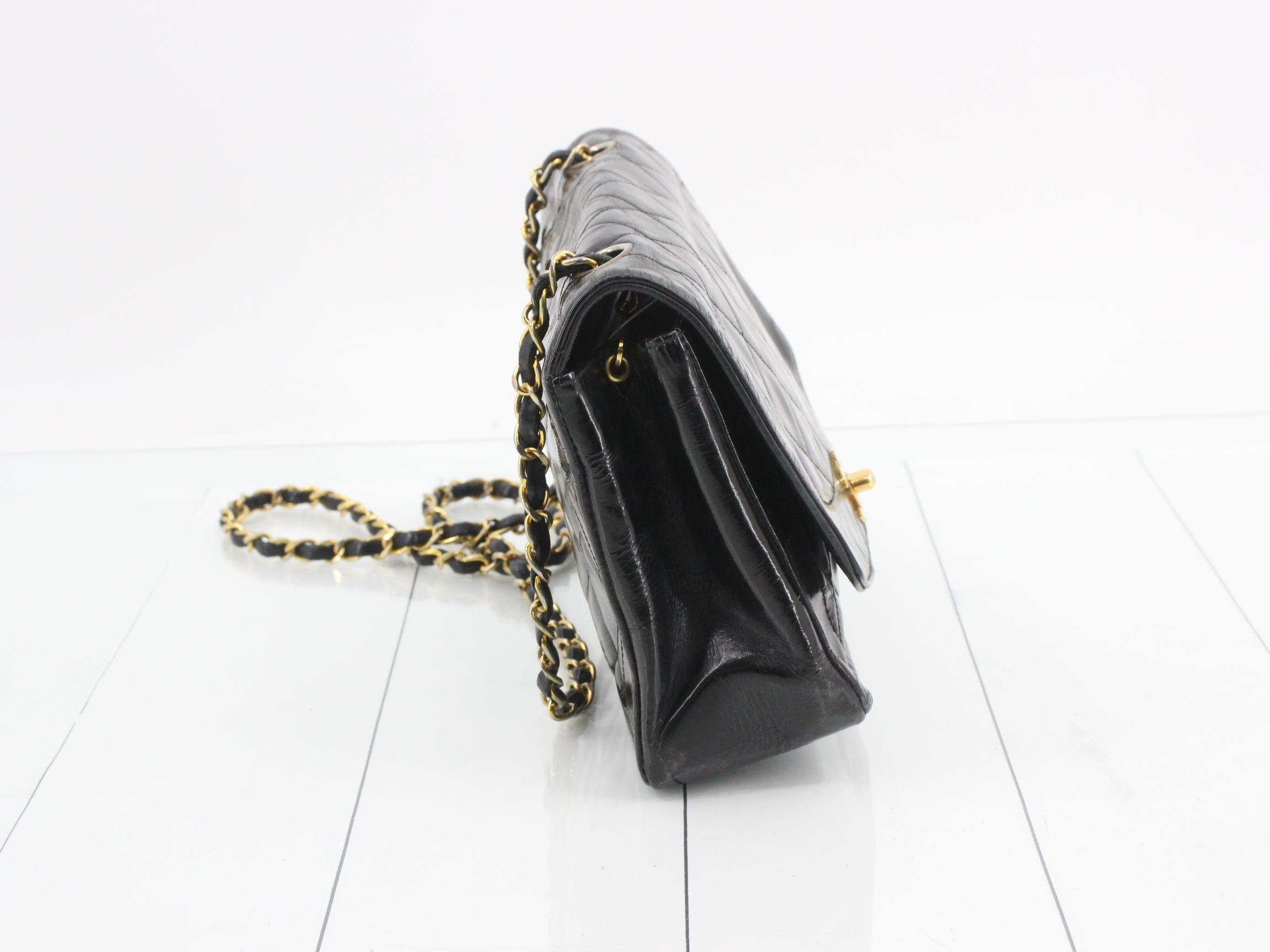 Matelassé Diana Black Chain Shoulder Bag with Gold Hardware (Still in original packaging) — view 4
