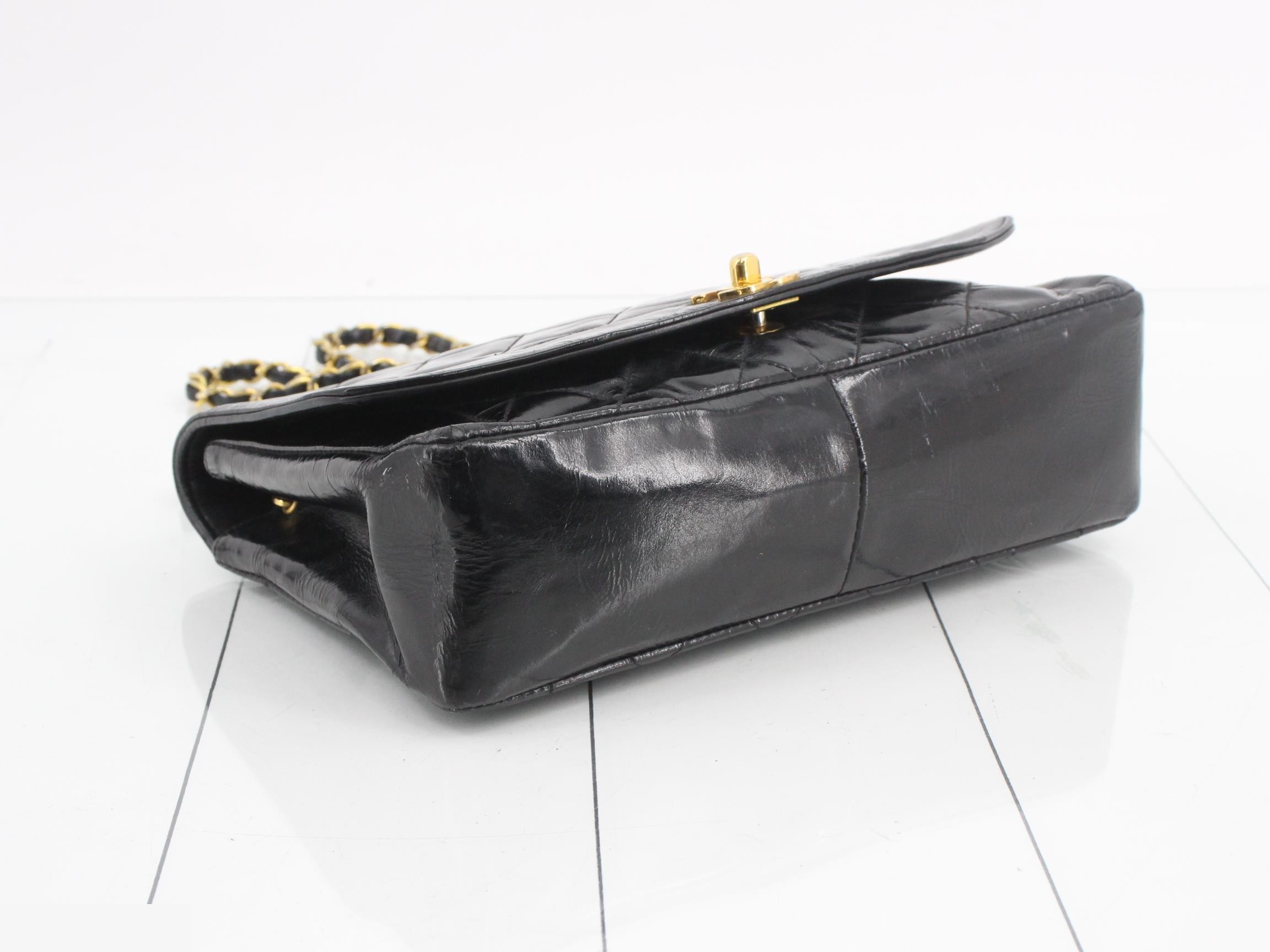 Matelassé Diana Black Chain Shoulder Bag with Gold Hardware (Still in original packaging) — view 5