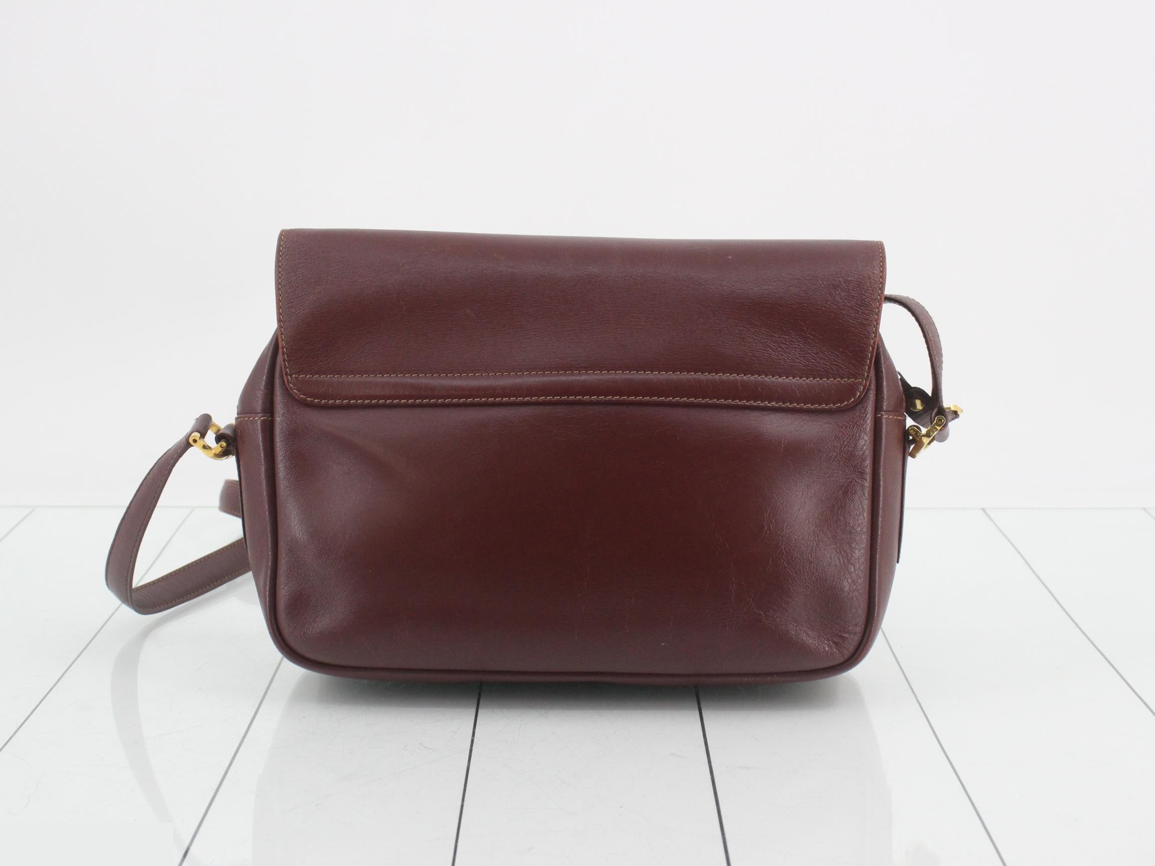 Mustline Leather Shoulder Bag, Bordeaux — view 2
