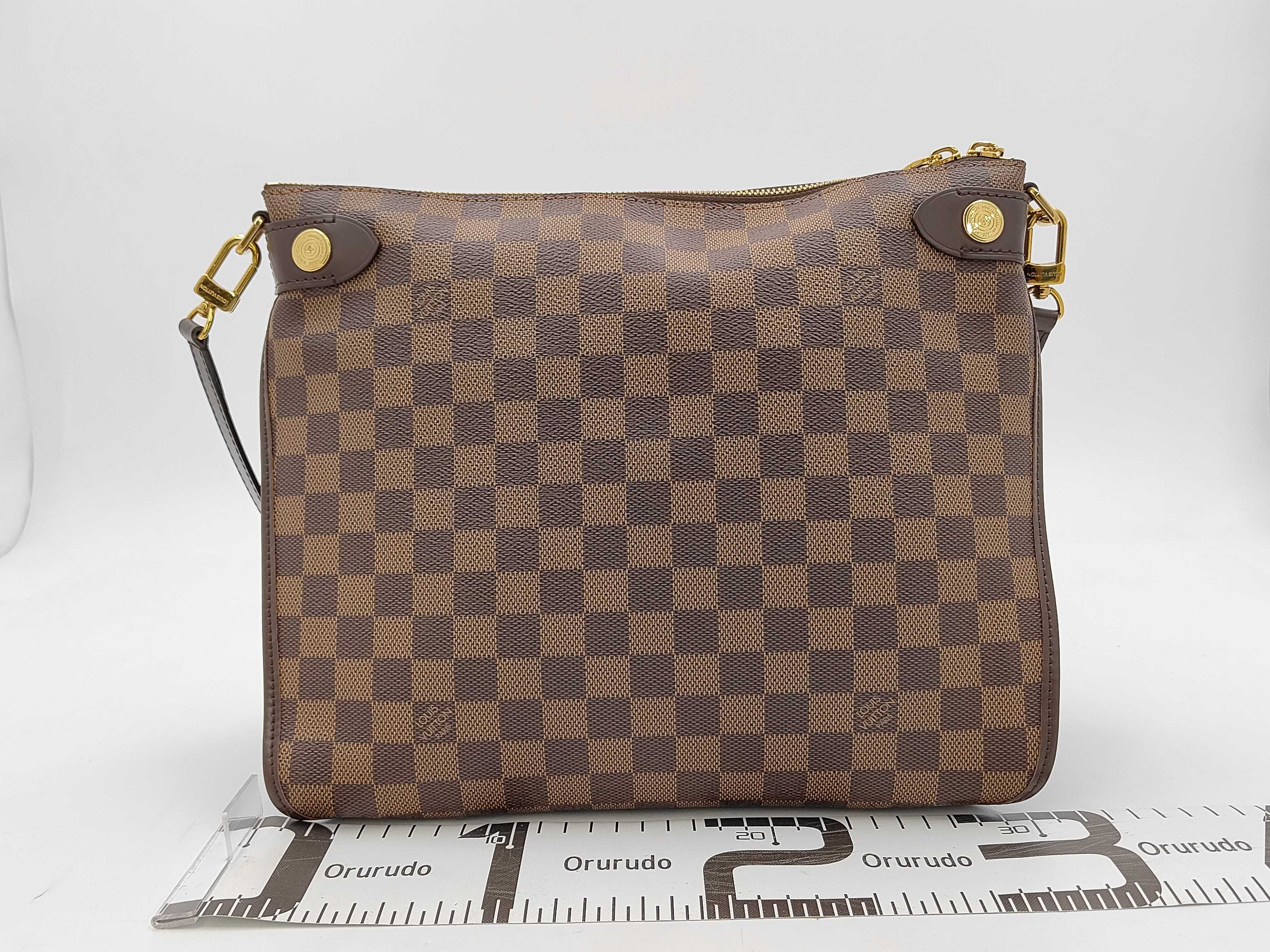 Damier LV Damier N41425 Duomo RFID AR0147 Shoulder Bag with Dust Bag and Separate Strap — view 2