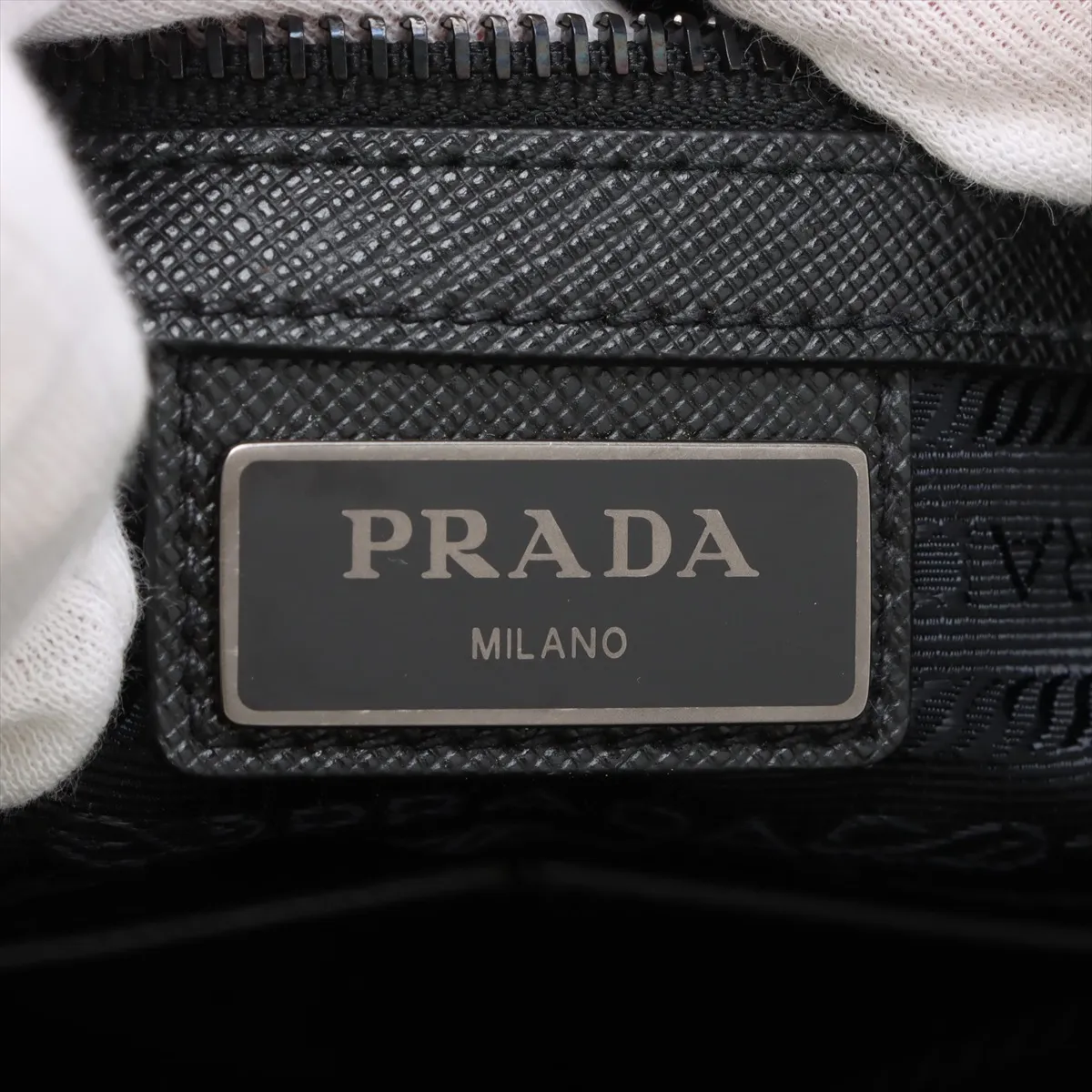 nylon x leather shoulder bag black — view 13