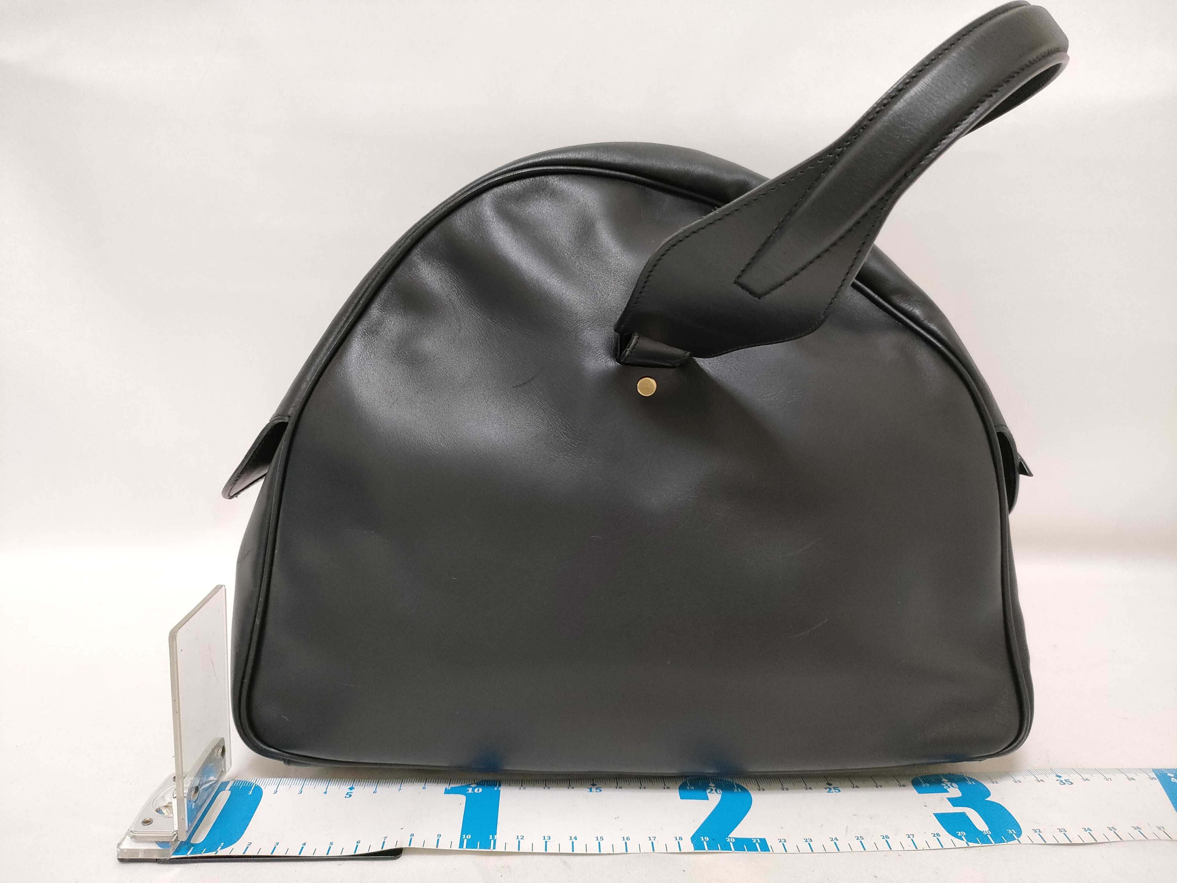 Shoulder Bag 90670, Leather Strap, Black Shoulder Bag — view 2