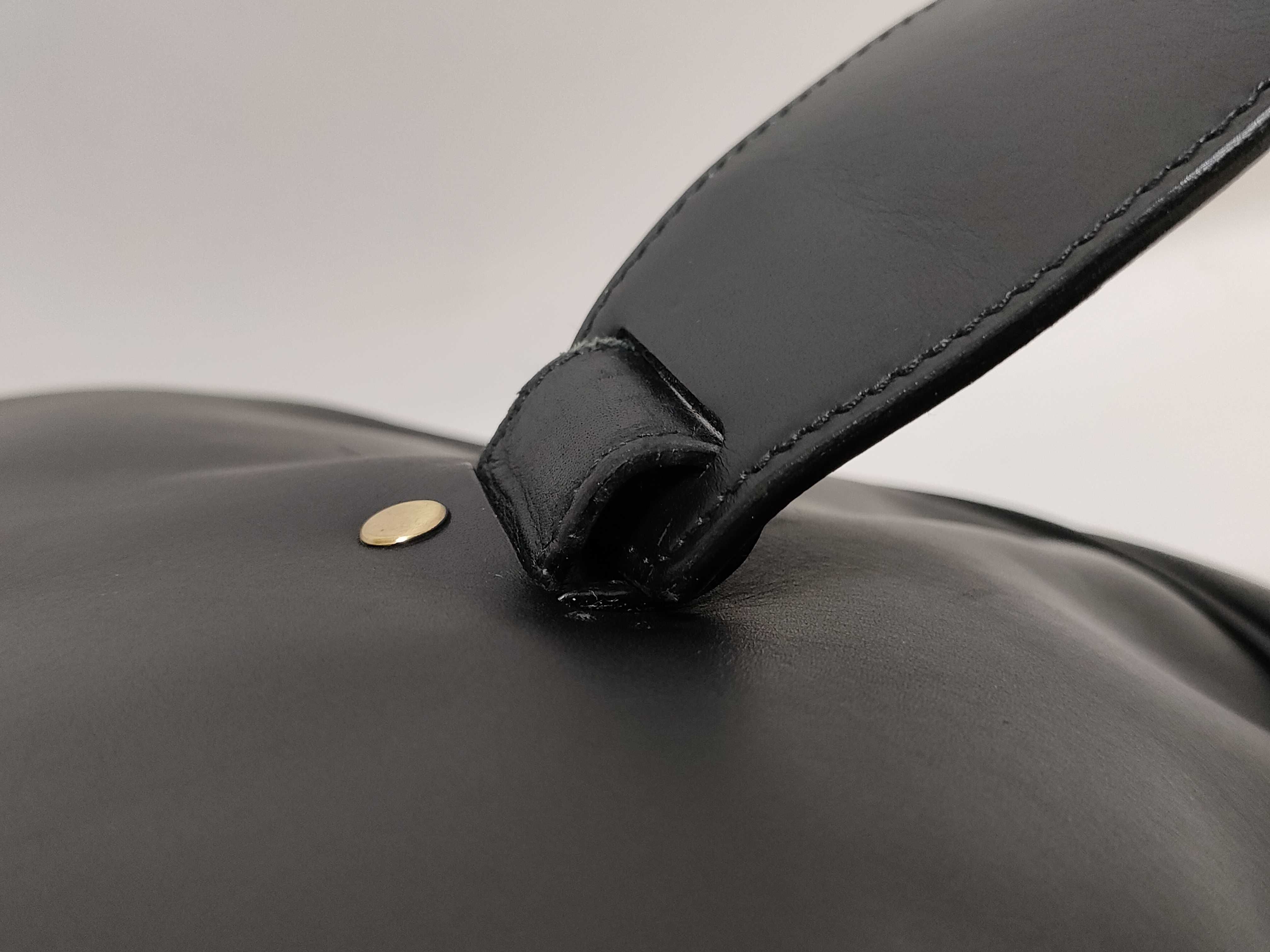 Shoulder Bag 90670, Leather Strap, Black Shoulder Bag — view 5