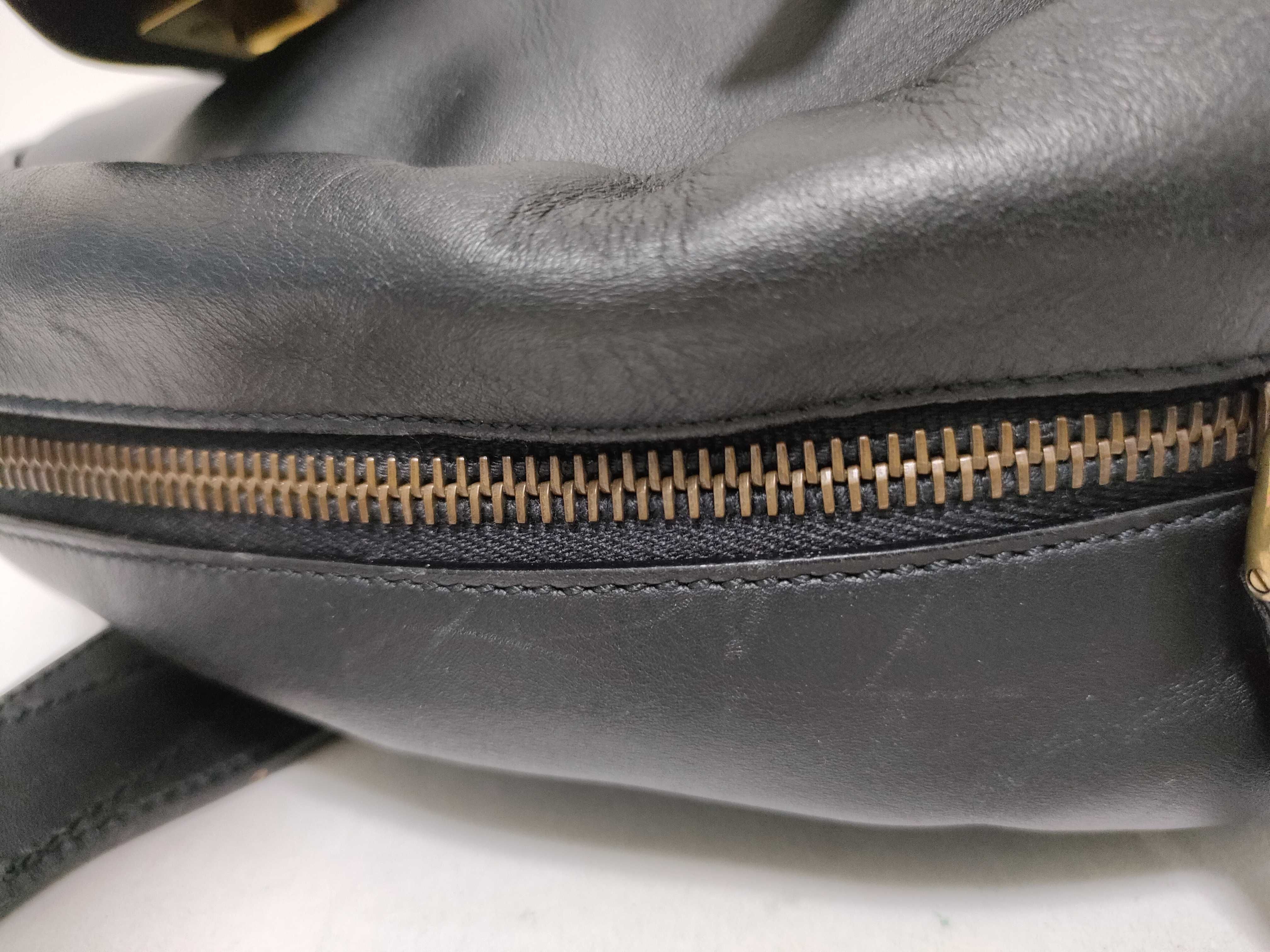Shoulder Bag 90670, Leather Strap, Black Shoulder Bag — view 8
