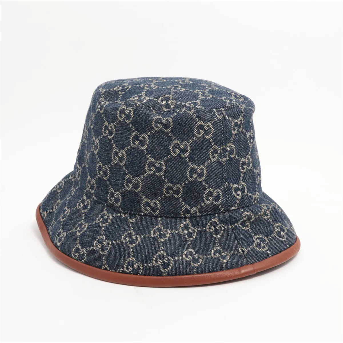 576371 4HAC3 GG Bucket Hat M Canvas x Cotton Blue — view 2