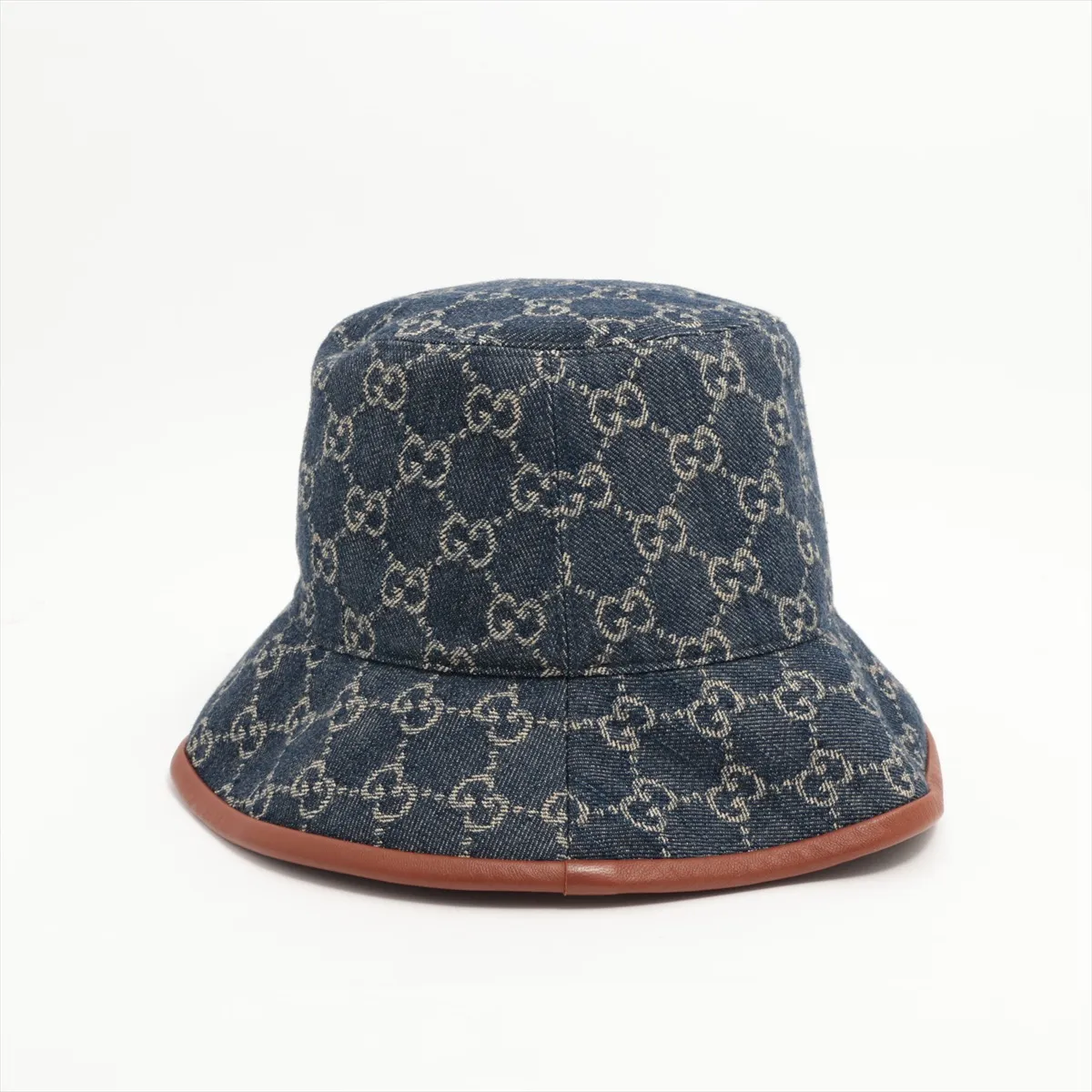 576371 4HAC3 GG Bucket Hat M Canvas x Cotton Blue — view 3