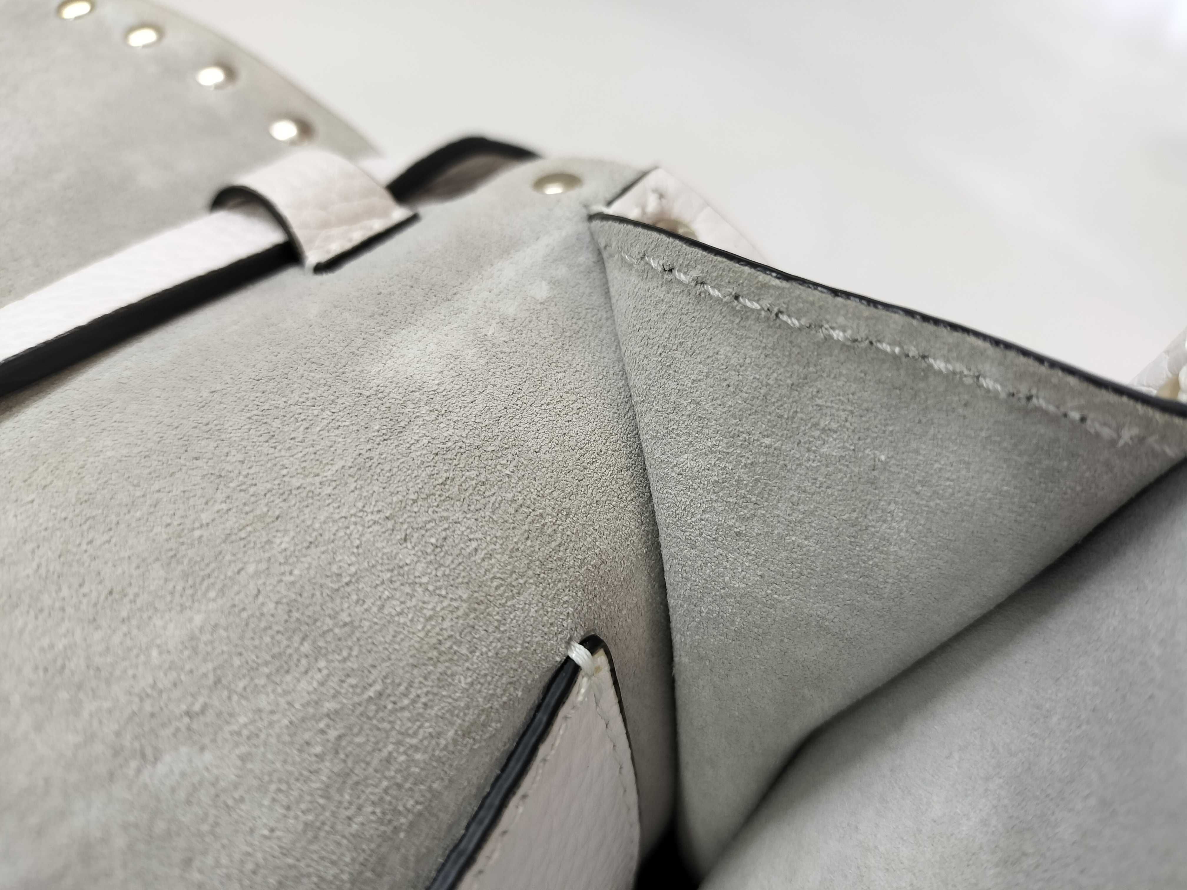 Rockstud Leather Shoulder Bag, White — view 11