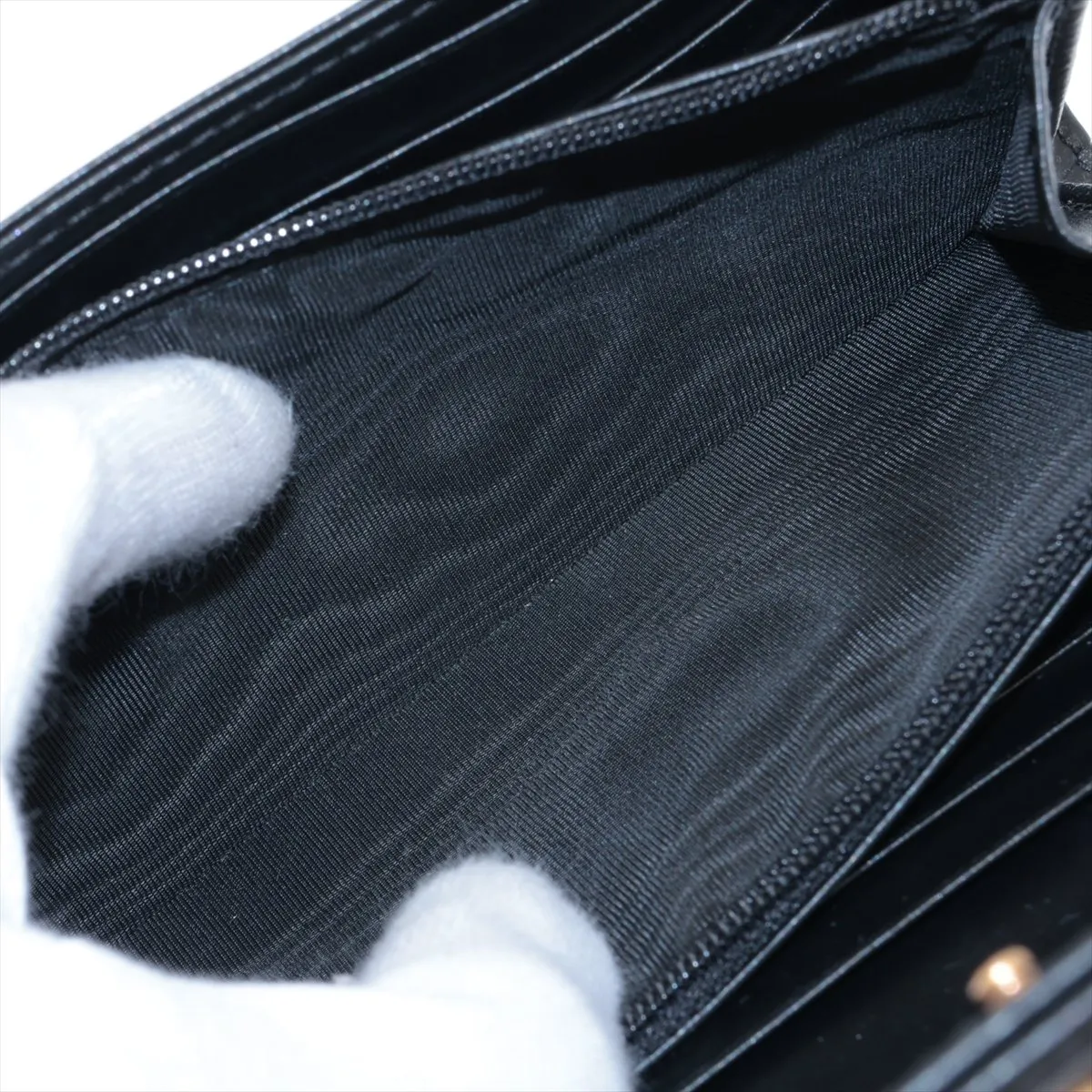 GG Marmont 443436 Leather Long Wallet, Black — view 6