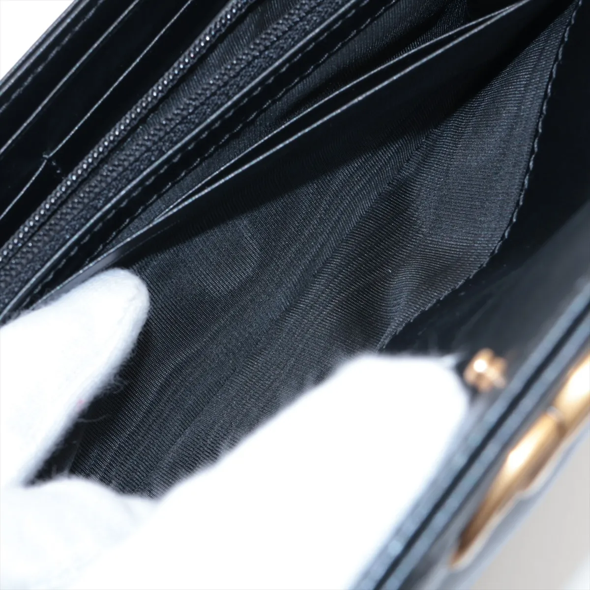 GG Marmont 443436 Leather Long Wallet, Black — view 8