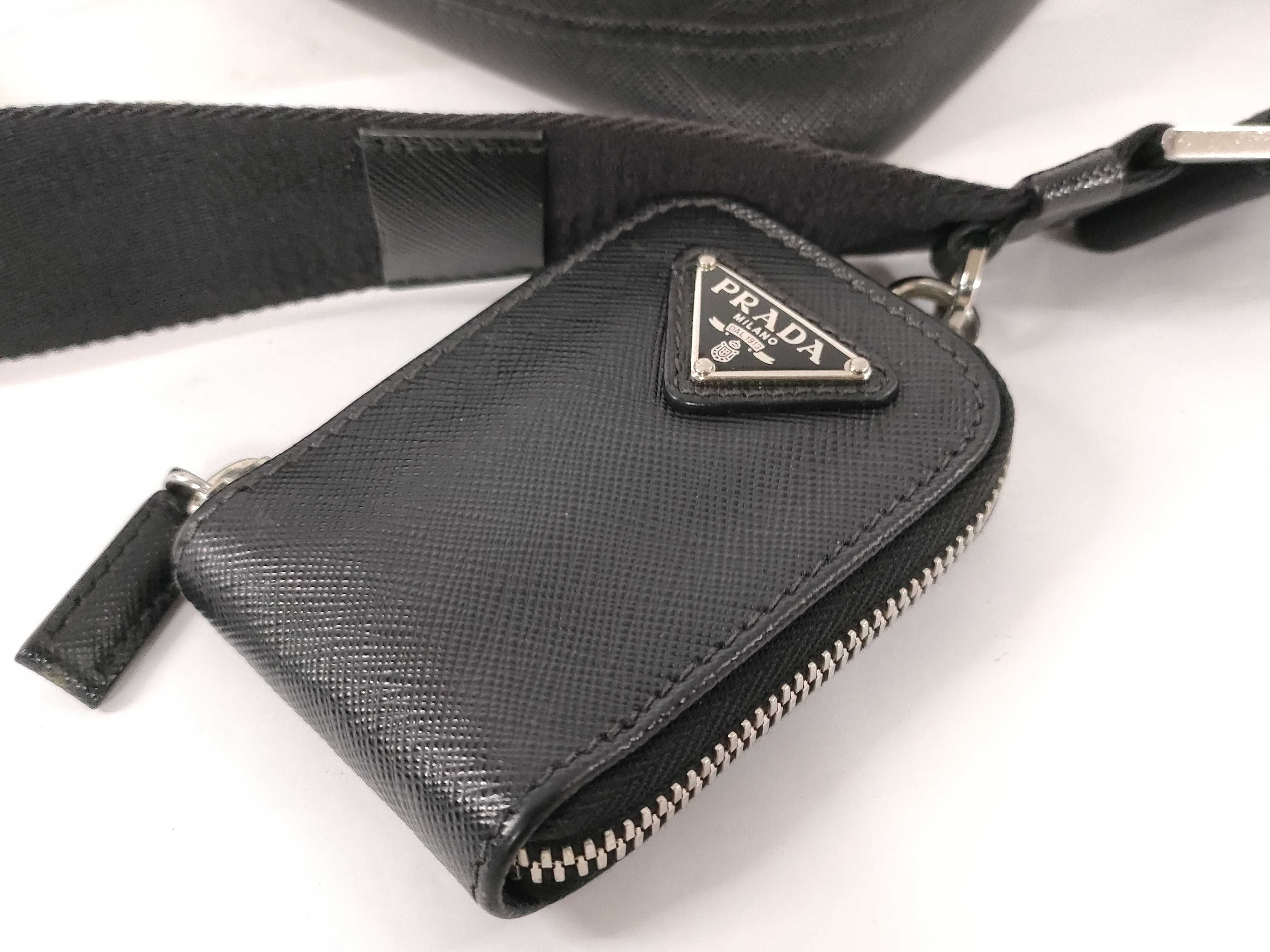 Saffiano Leather Shoulder Bag with Pouch — view 13