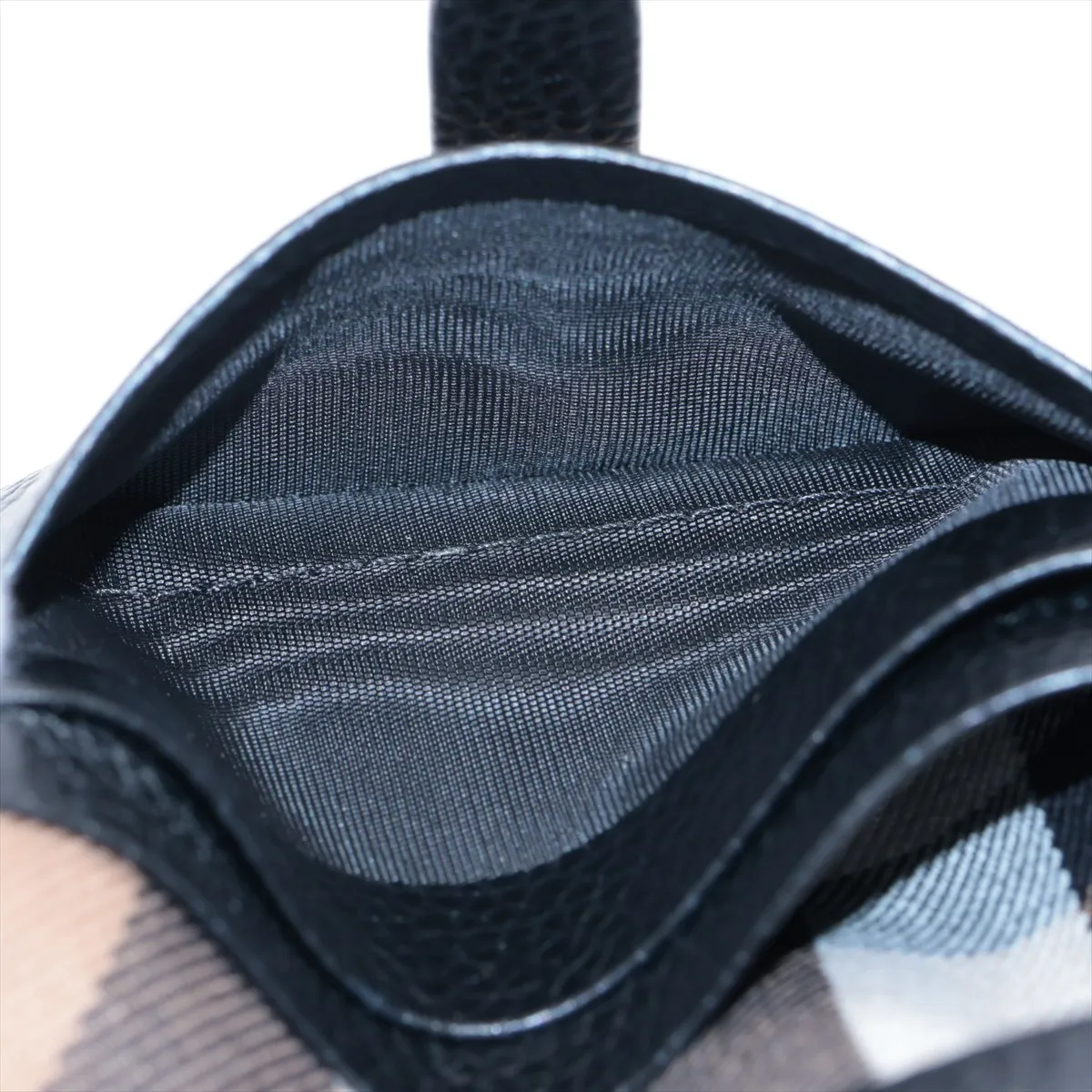 Leather Compact Wallet, Black — view 9