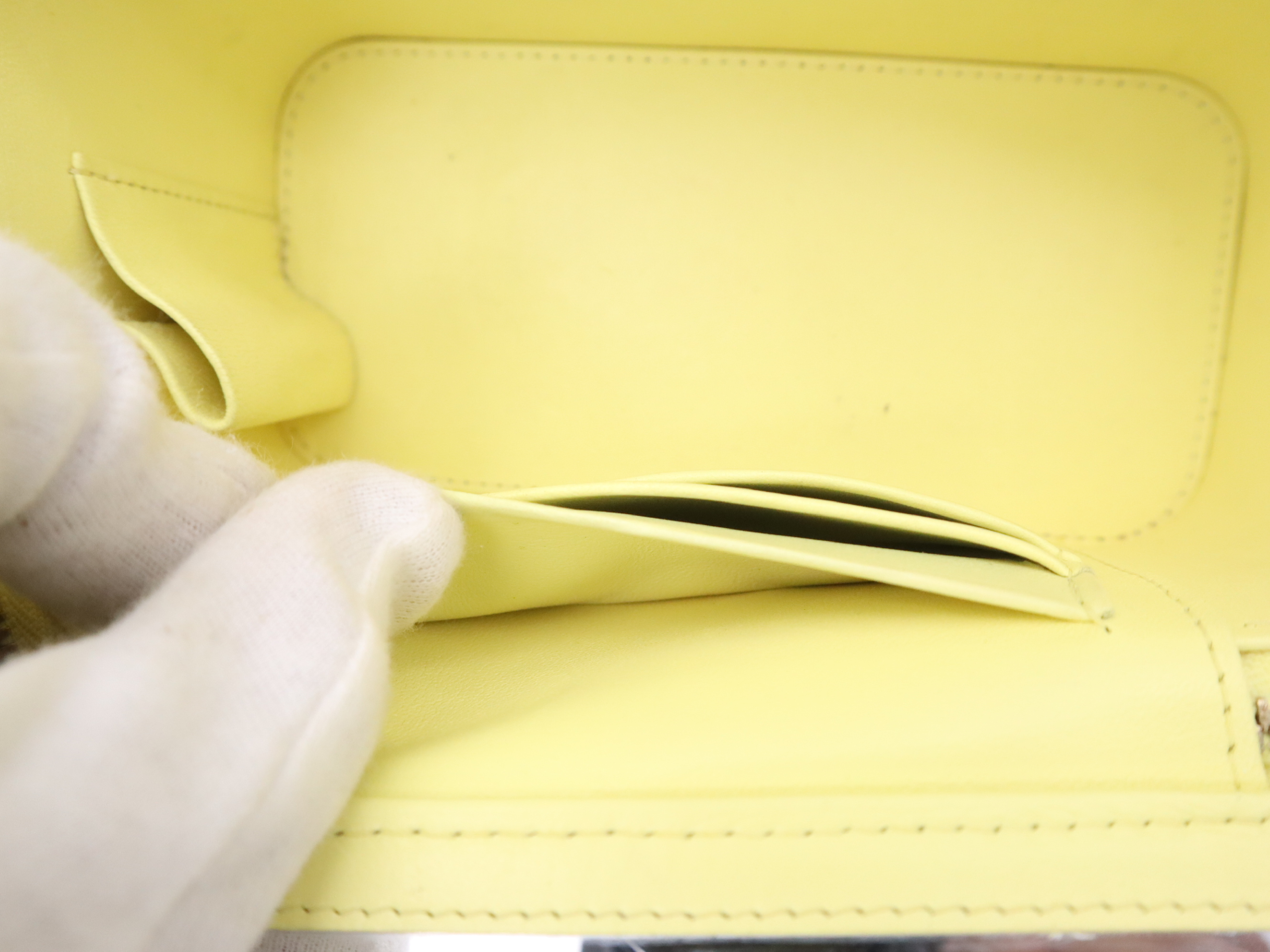 Lambskin Vanity Bag, Yellow, Gold Hardware, with Dust Bag, Handbag — view 13