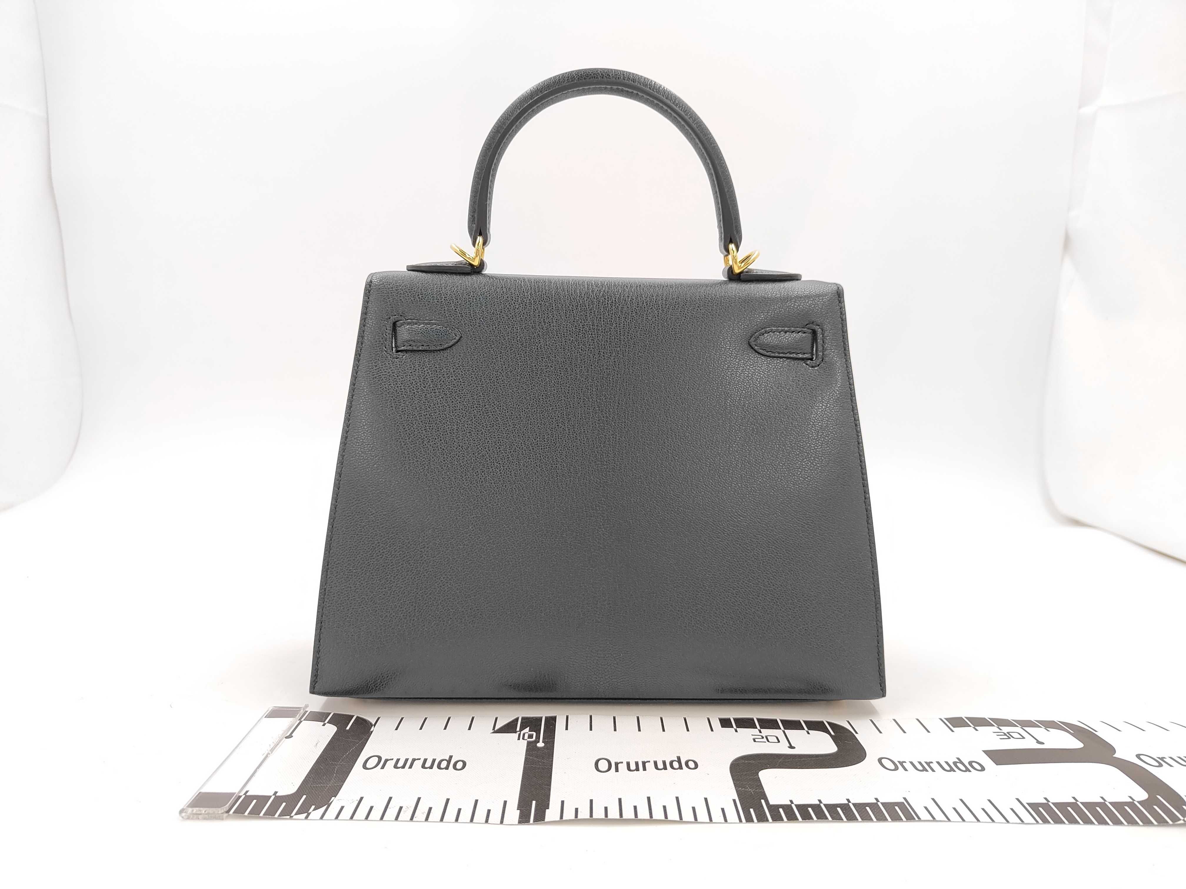 Kelly 25 Sellier Chevre Shamkira Vert Rousseau Gold Hardware G Stamp Handbag — view 2