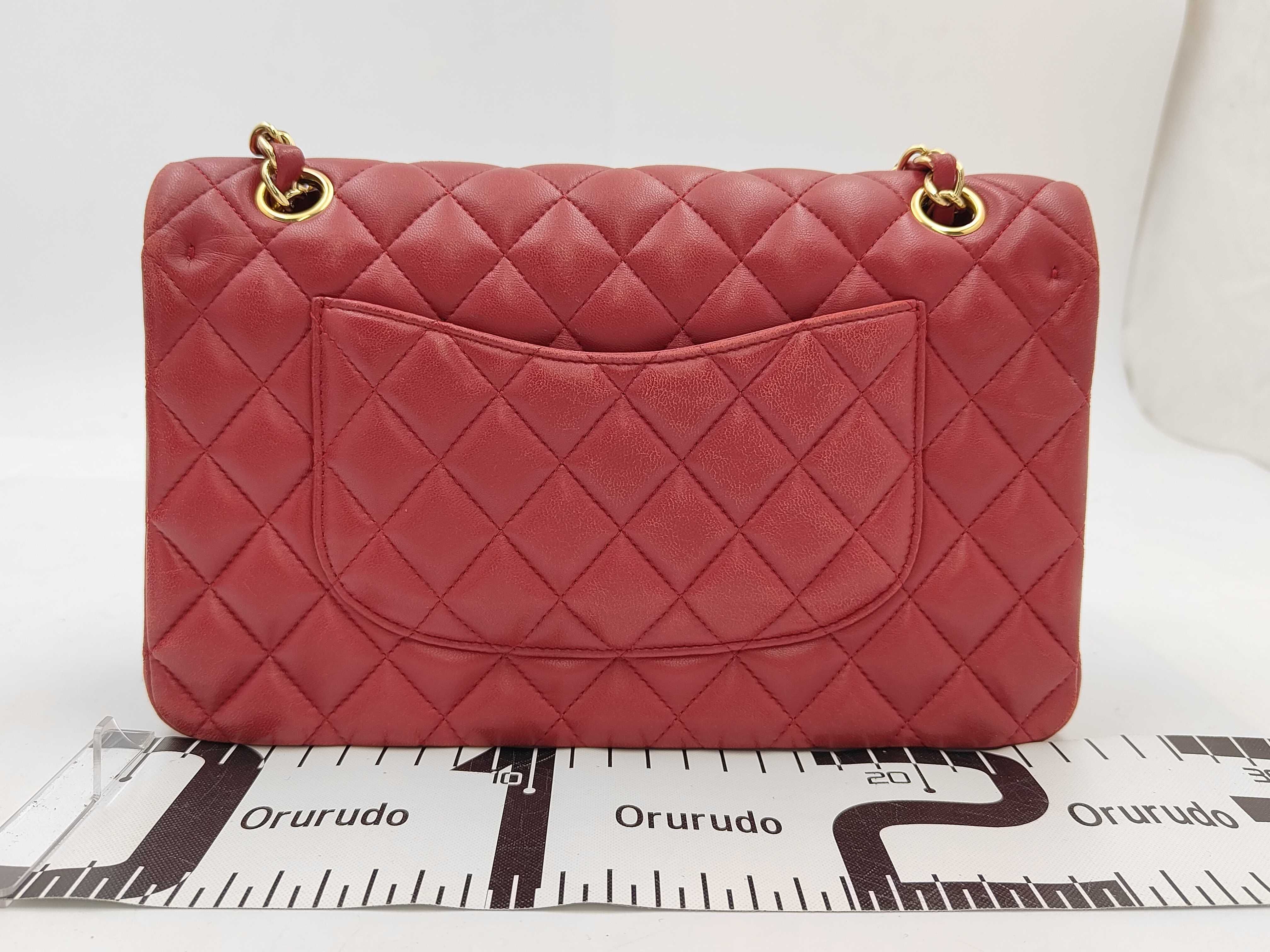 Matelassé Double Flap Red Shoulder Bag — view 2