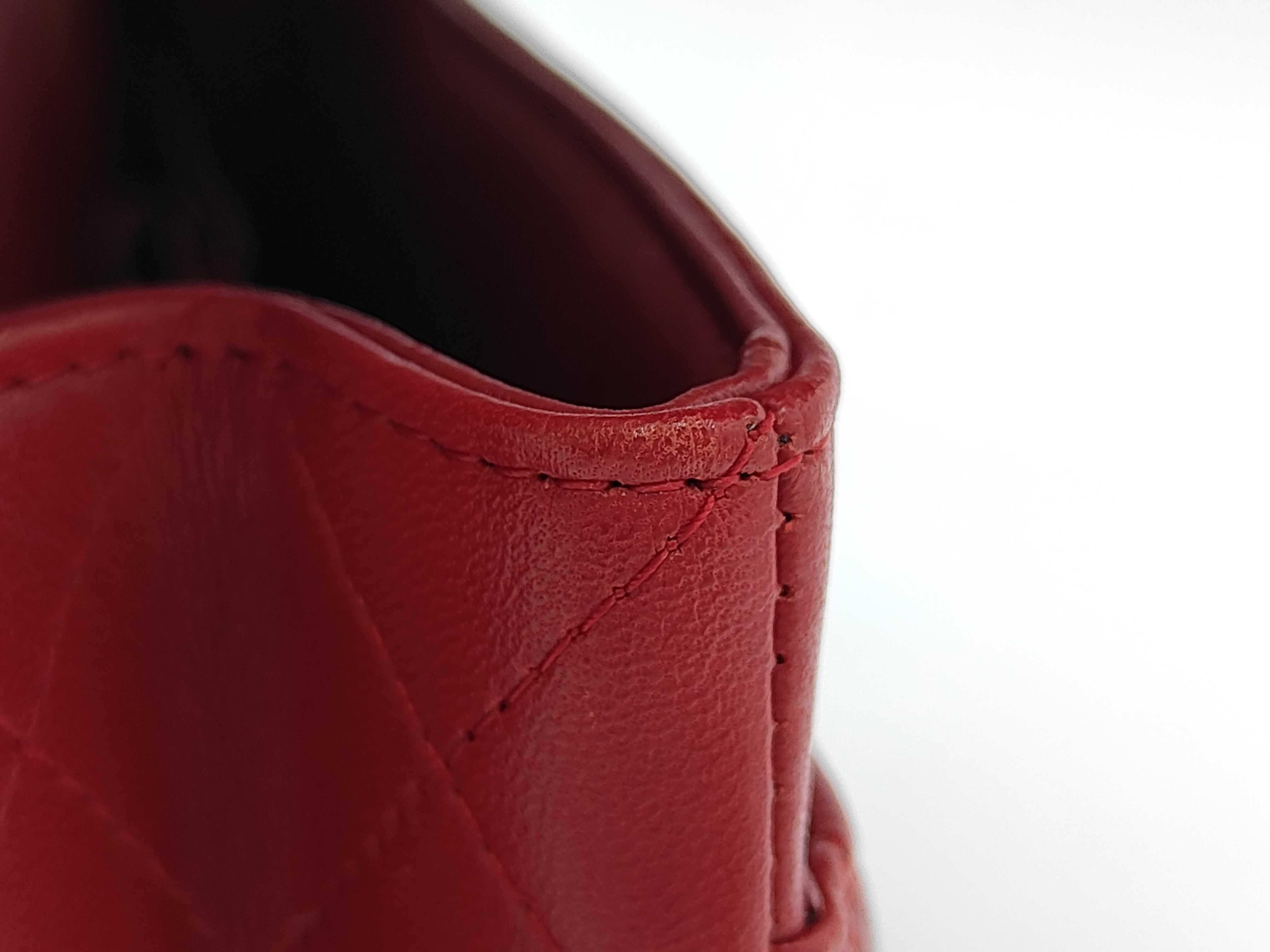 Matelassé Double Flap Red Shoulder Bag — view 13