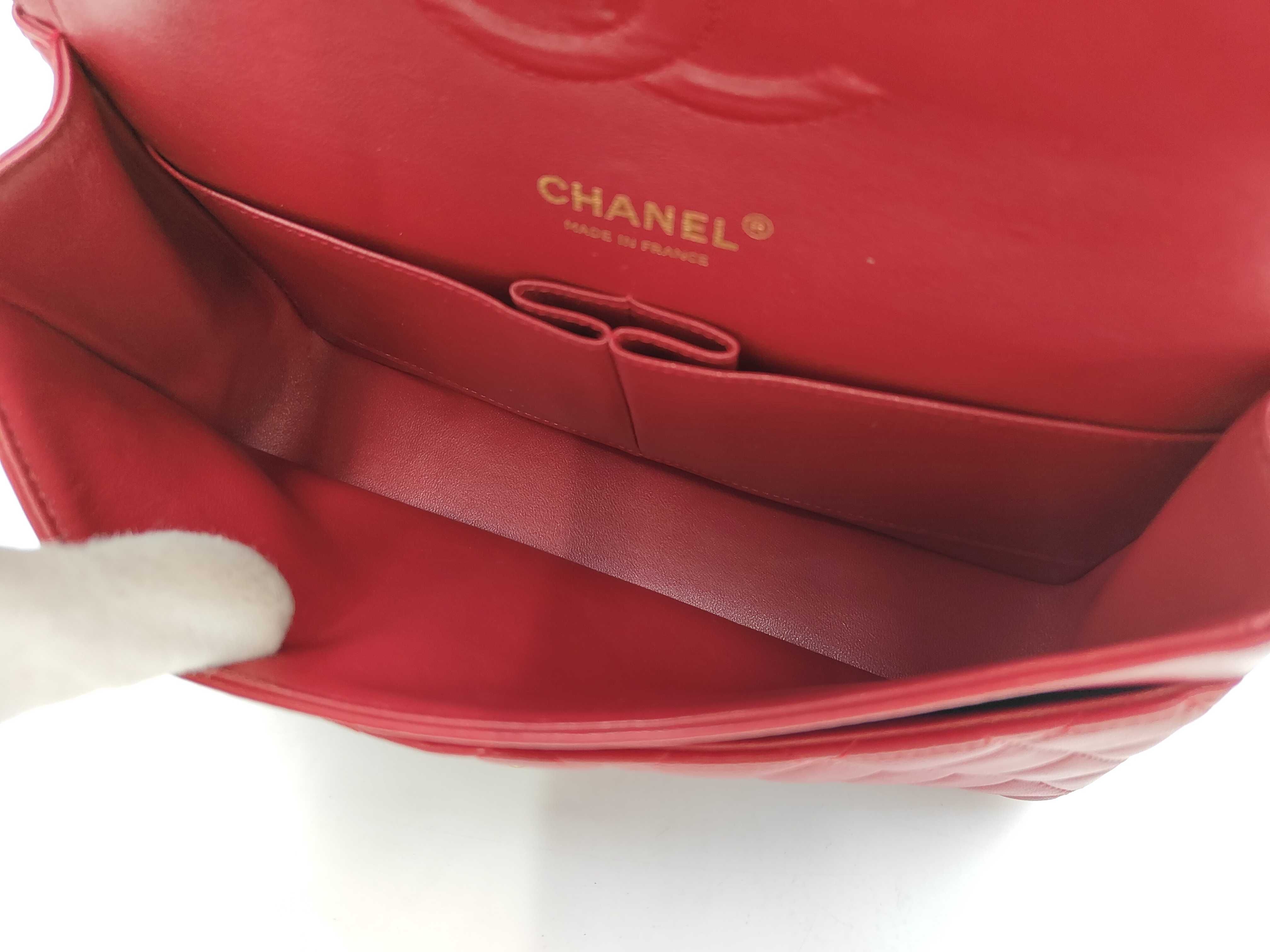 Matelassé Double Flap Red Shoulder Bag — view 14