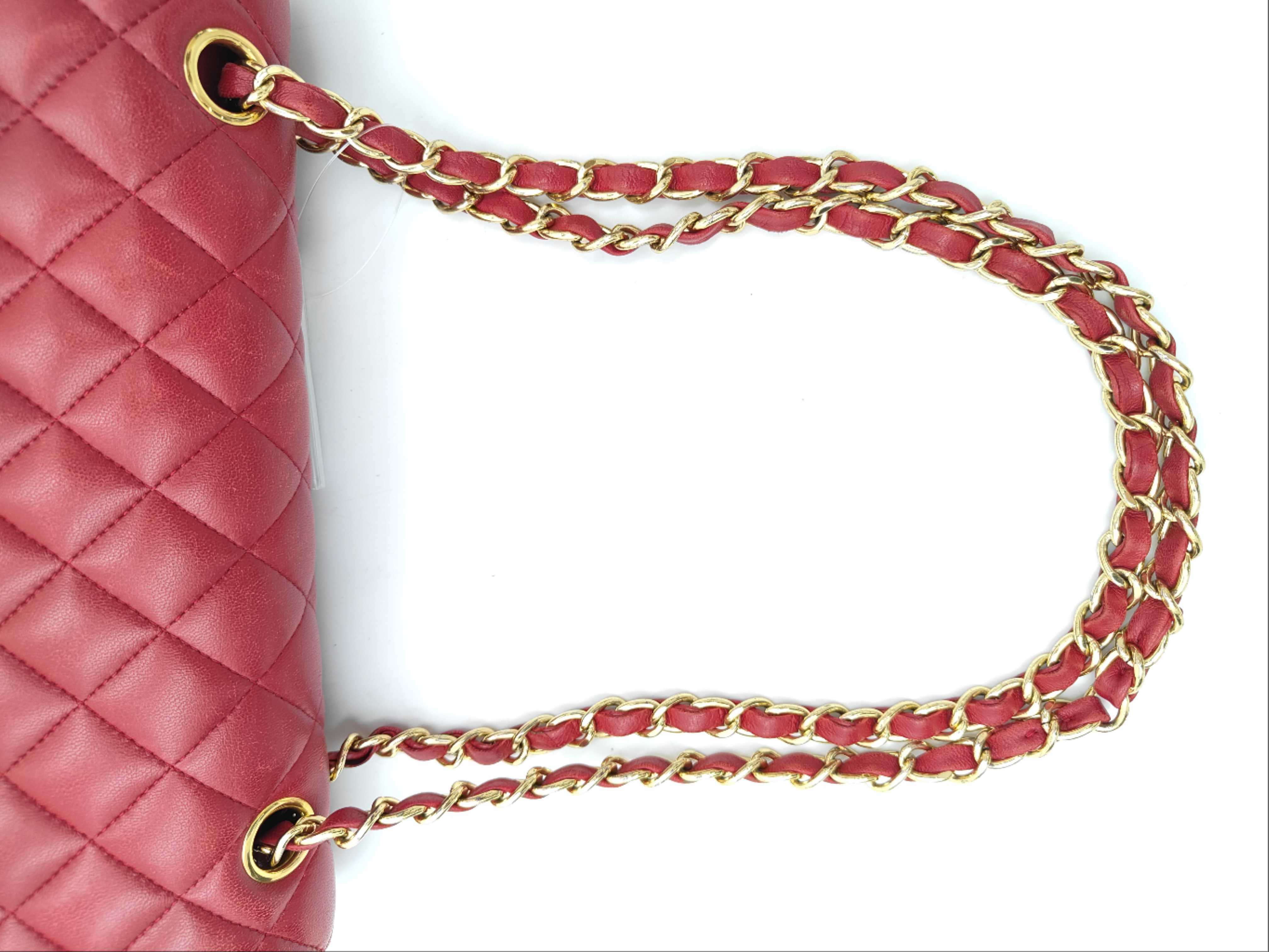 Matelassé Double Flap Red Shoulder Bag — view 3