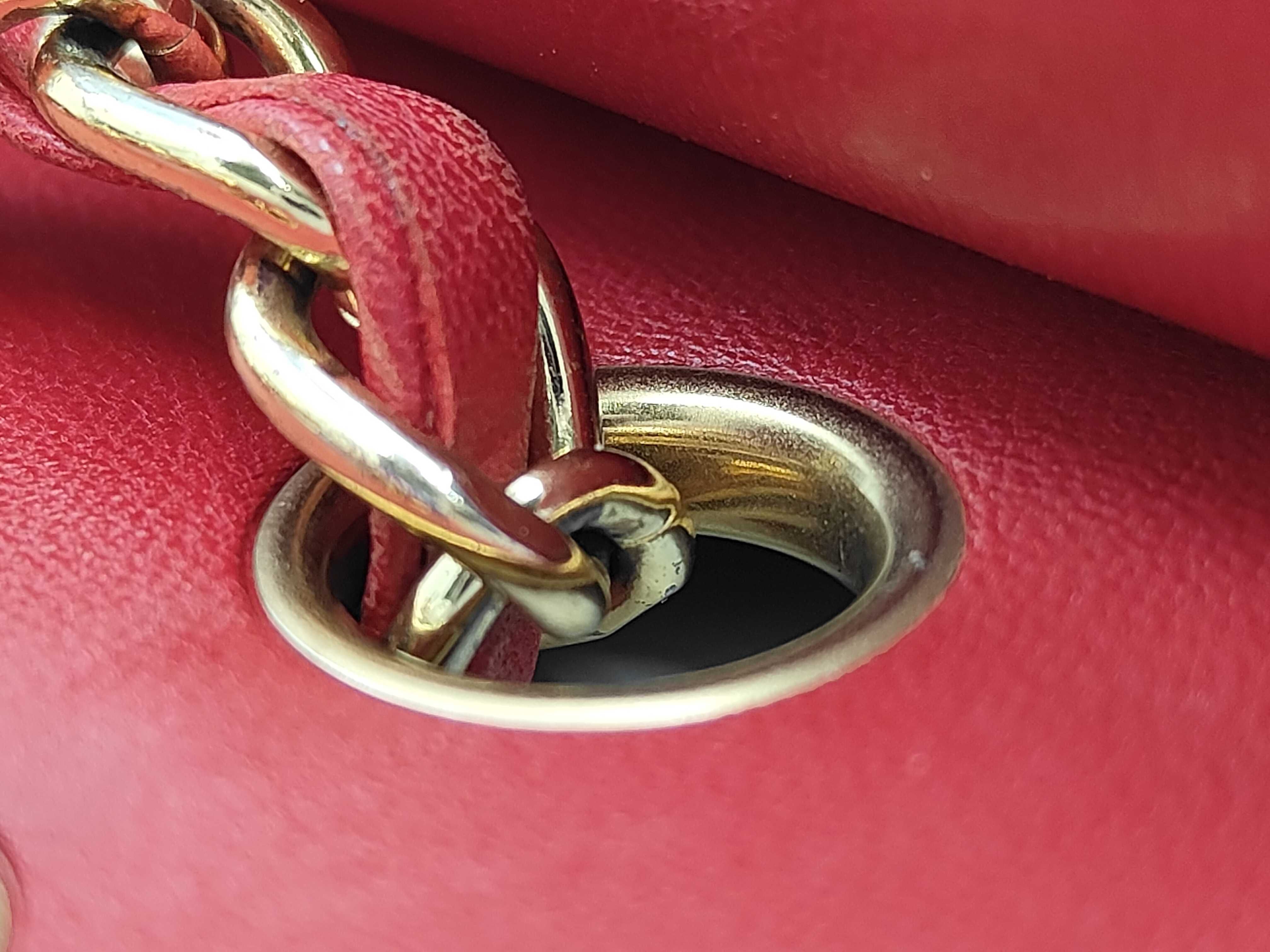 Matelassé Double Flap Red Shoulder Bag — view 9