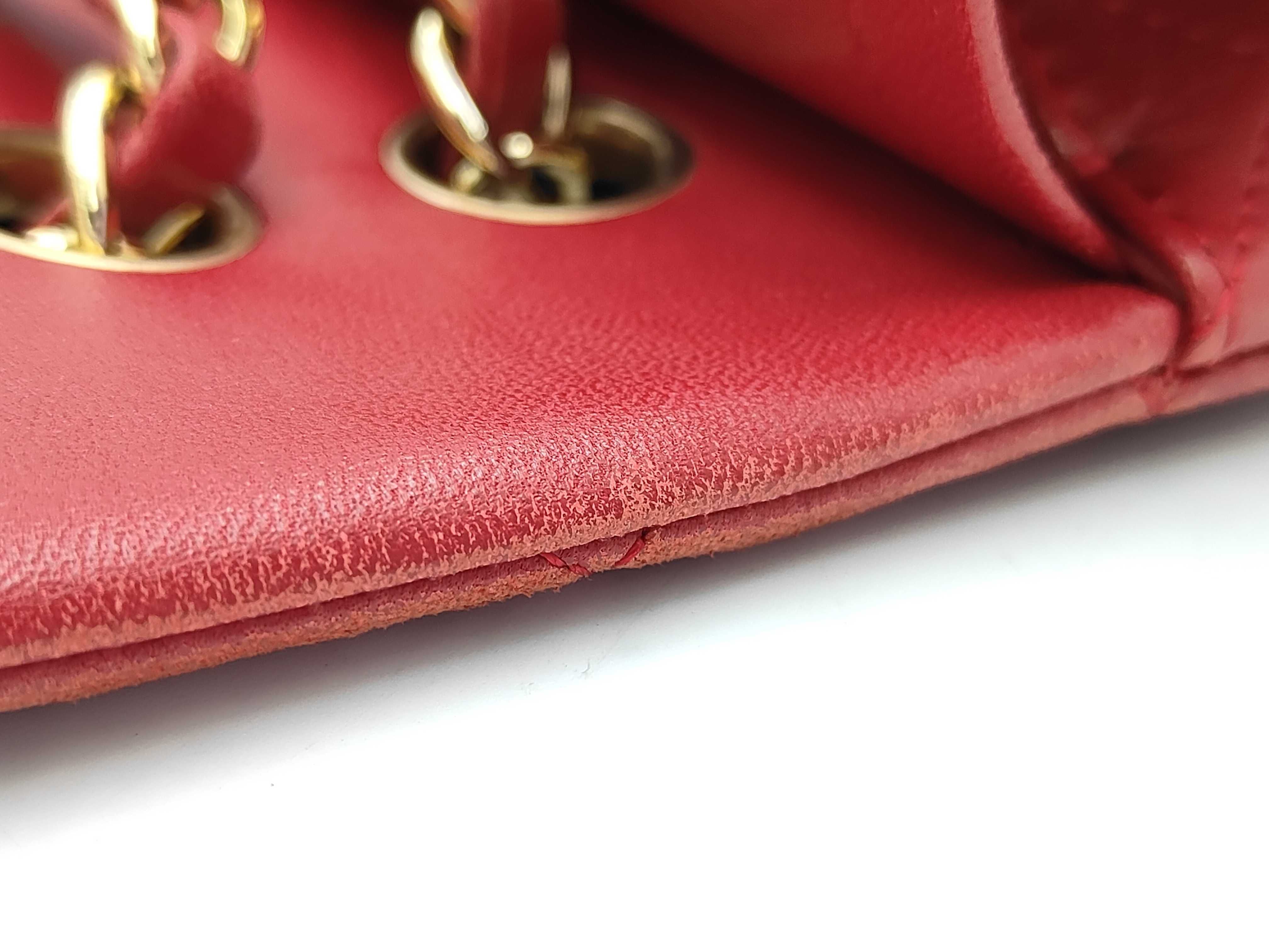Matelassé Double Flap Red Shoulder Bag — view 10