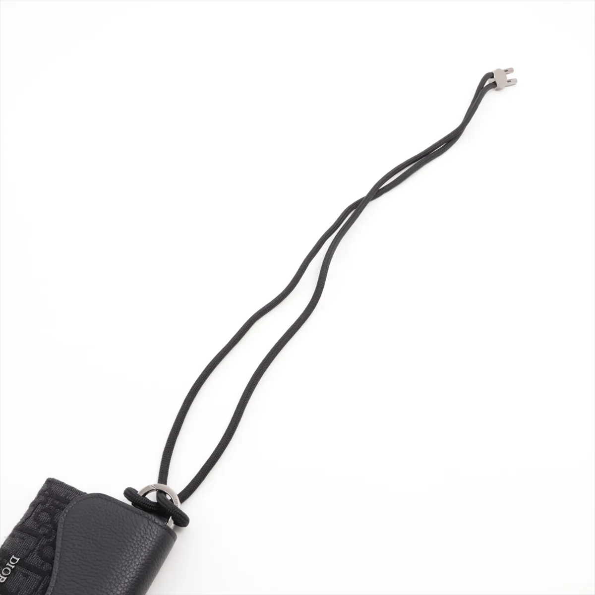 Oblique Saddle Canvas x Leather Card Case, Black — view 6