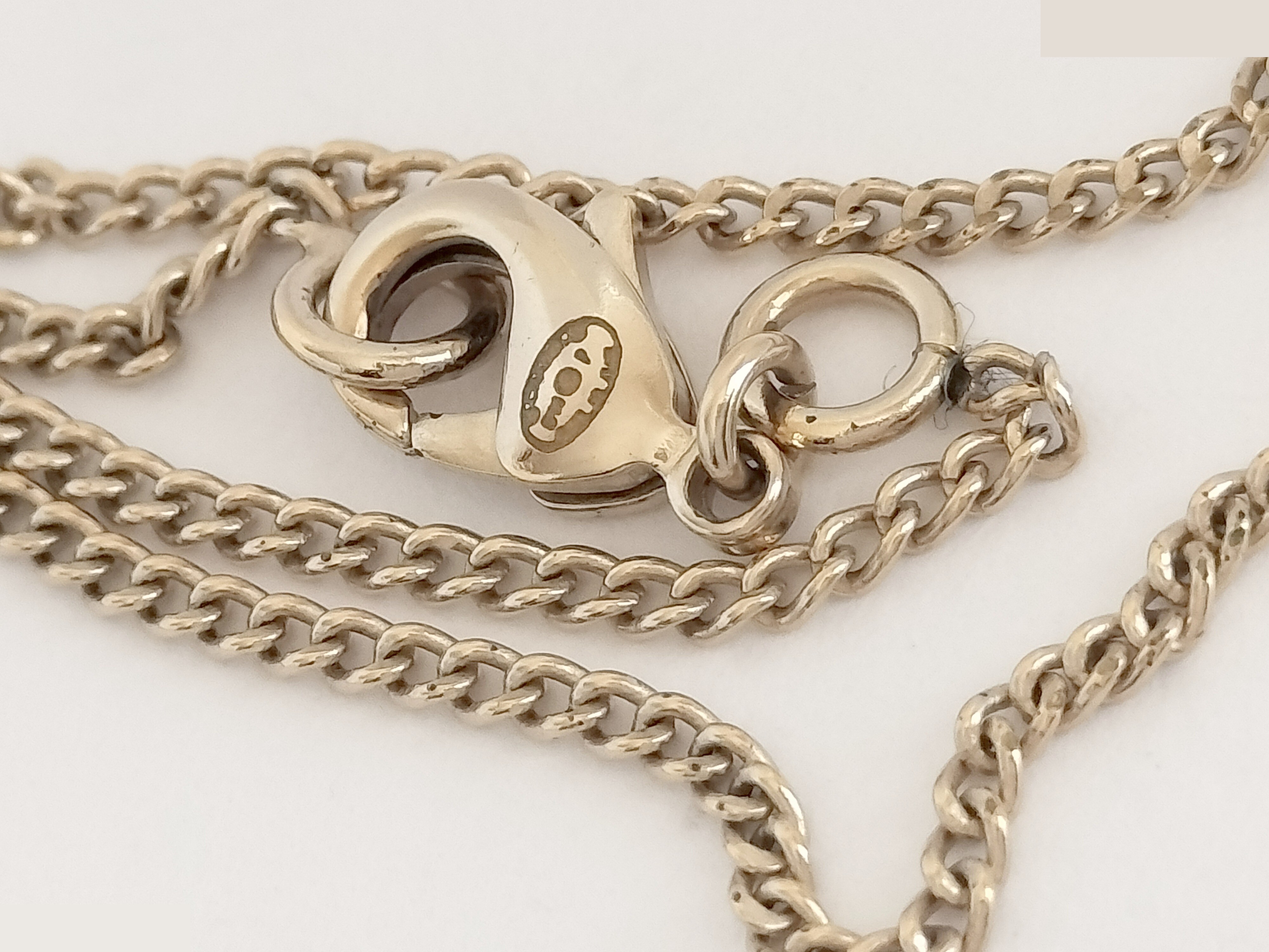 Coco Rhinestone Ribbon Gold Necklace (Chain approx. 44cm) — view 3