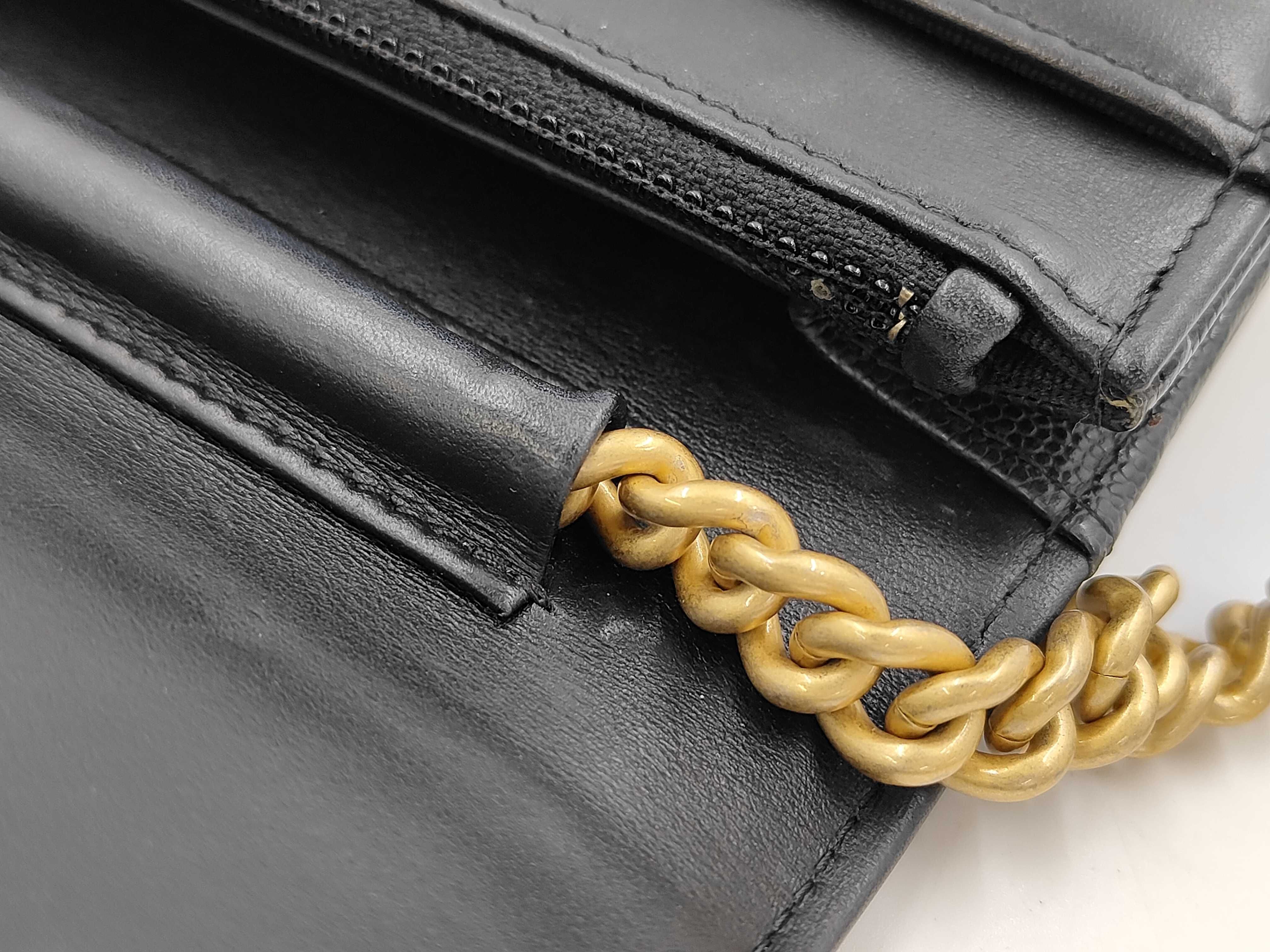 Boy Chanel Caviar Skin Black Chain Shoulder Bag — view 5