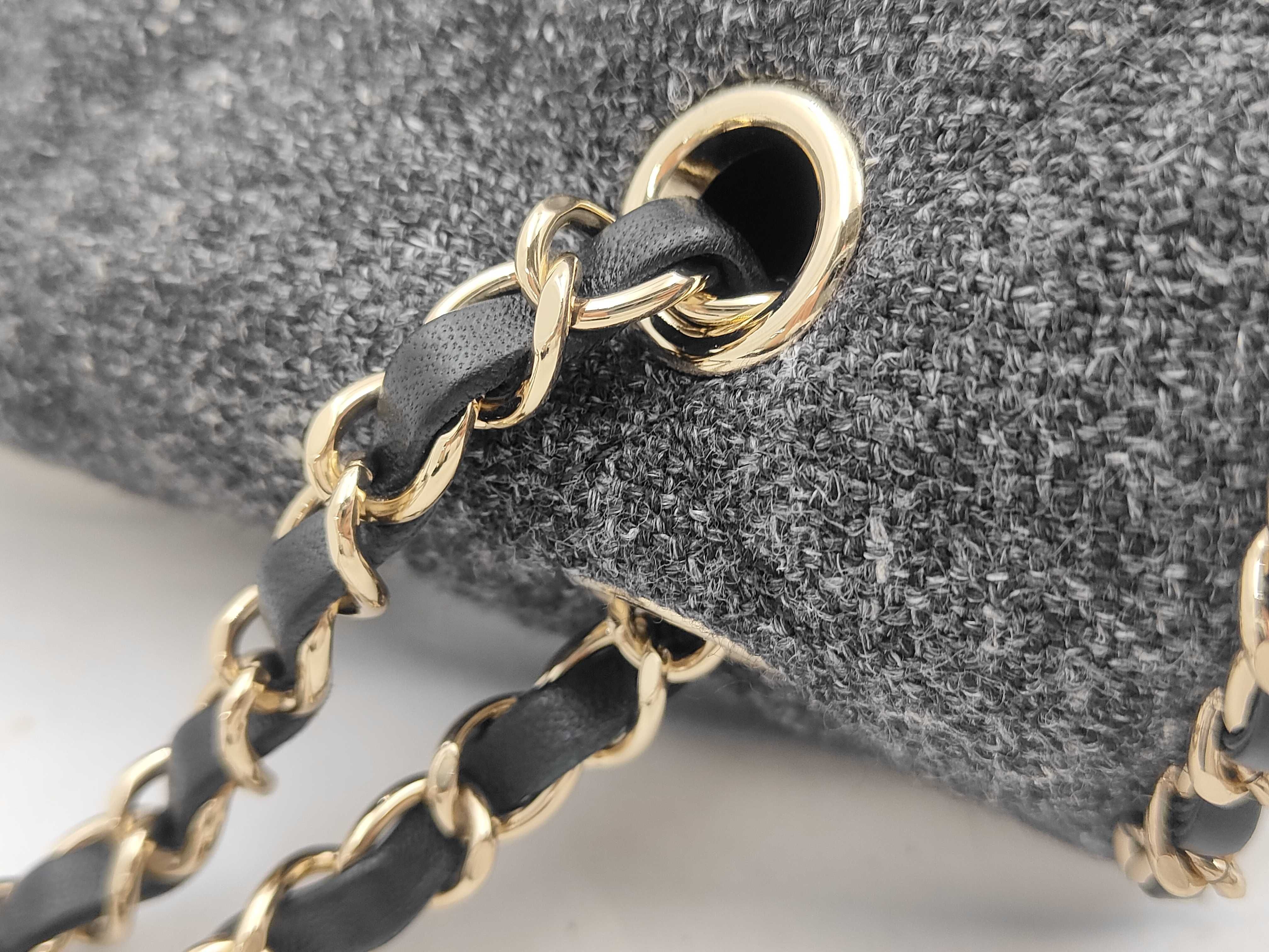 Matelassé Tweed Chain Around Shoulder Bag (Serial Number 28) — view 5