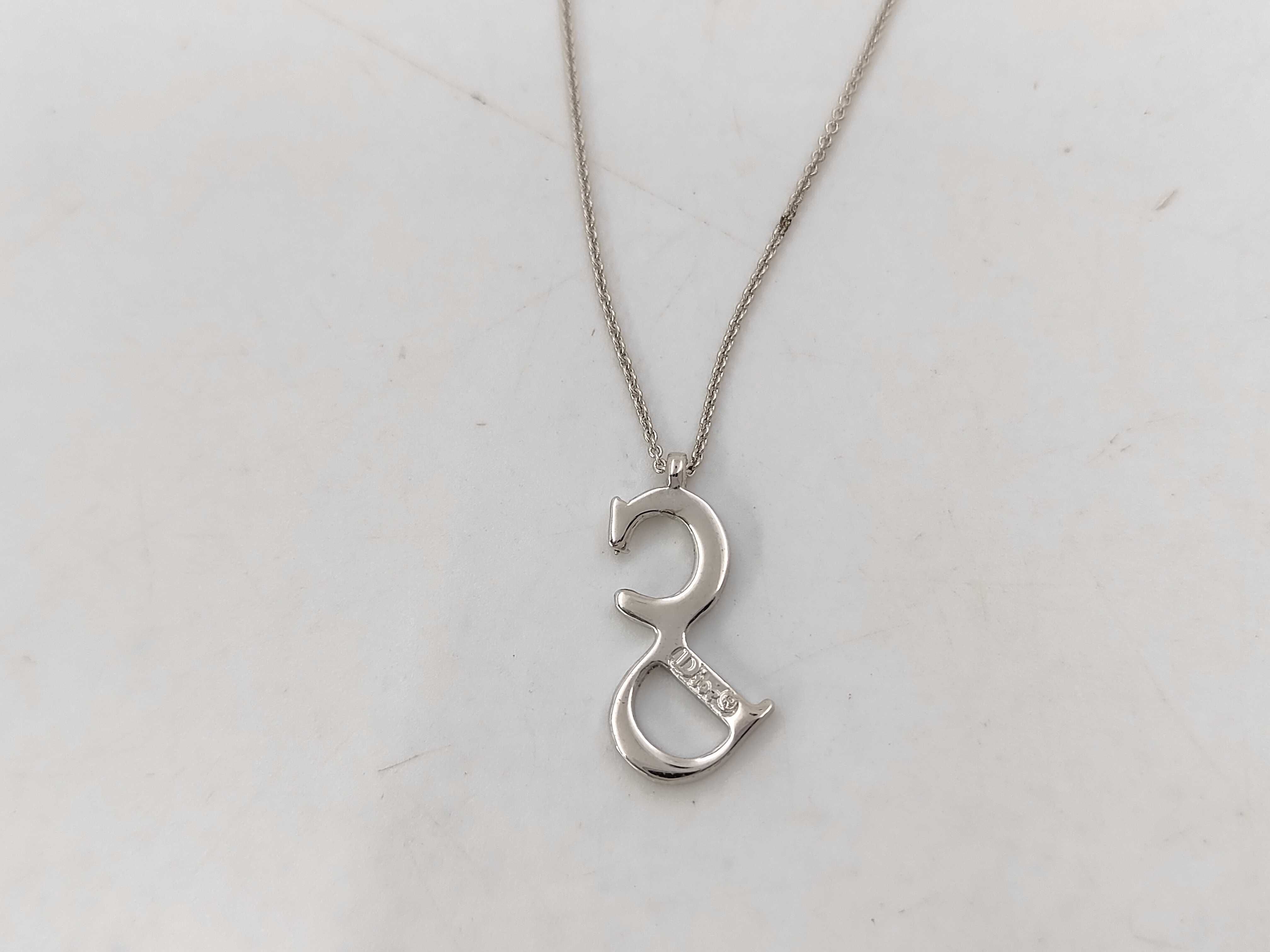logo silver necklace — view 2