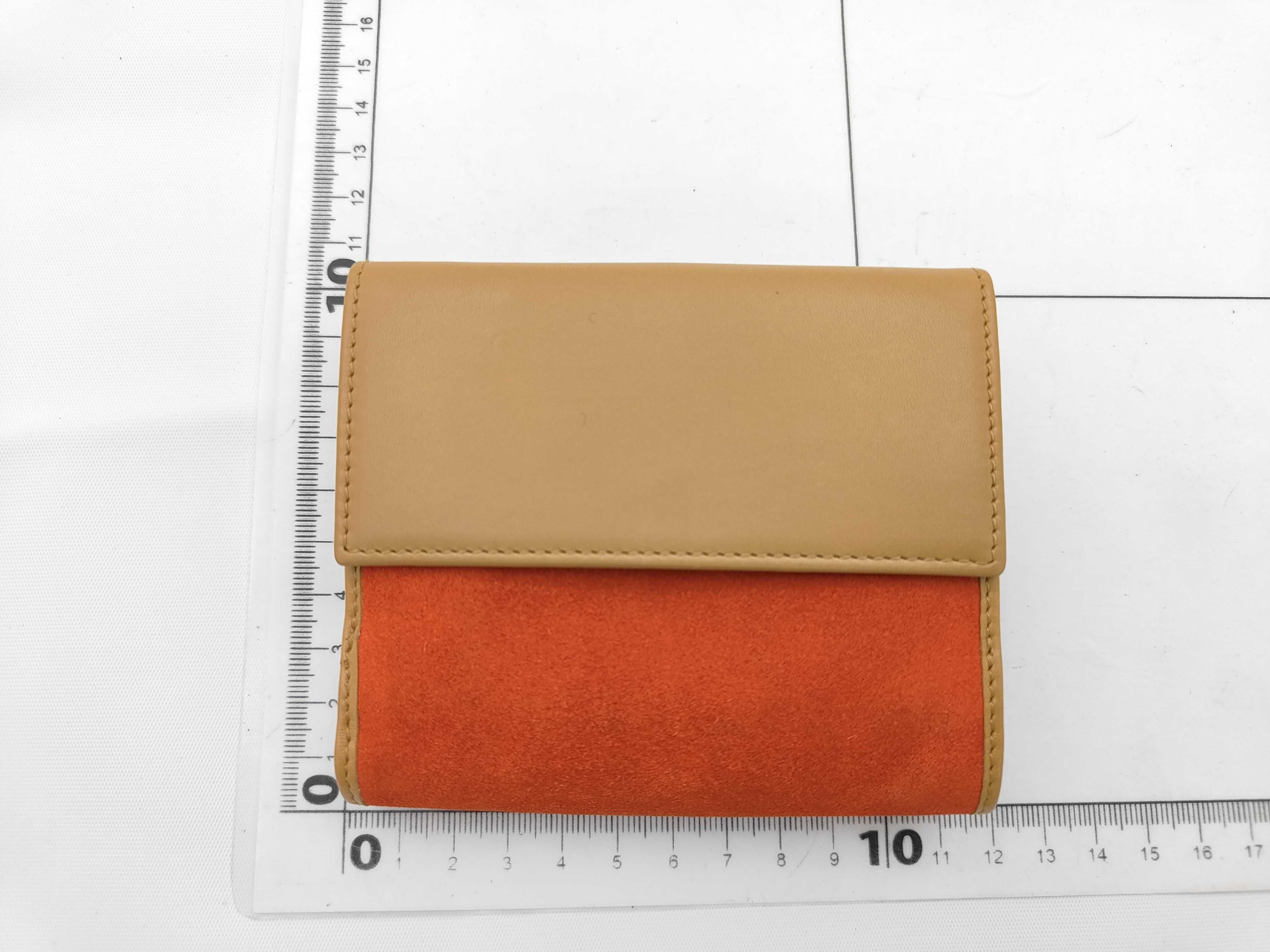 Jackie Bi-fold Wallet, Suede, Orange — view 2