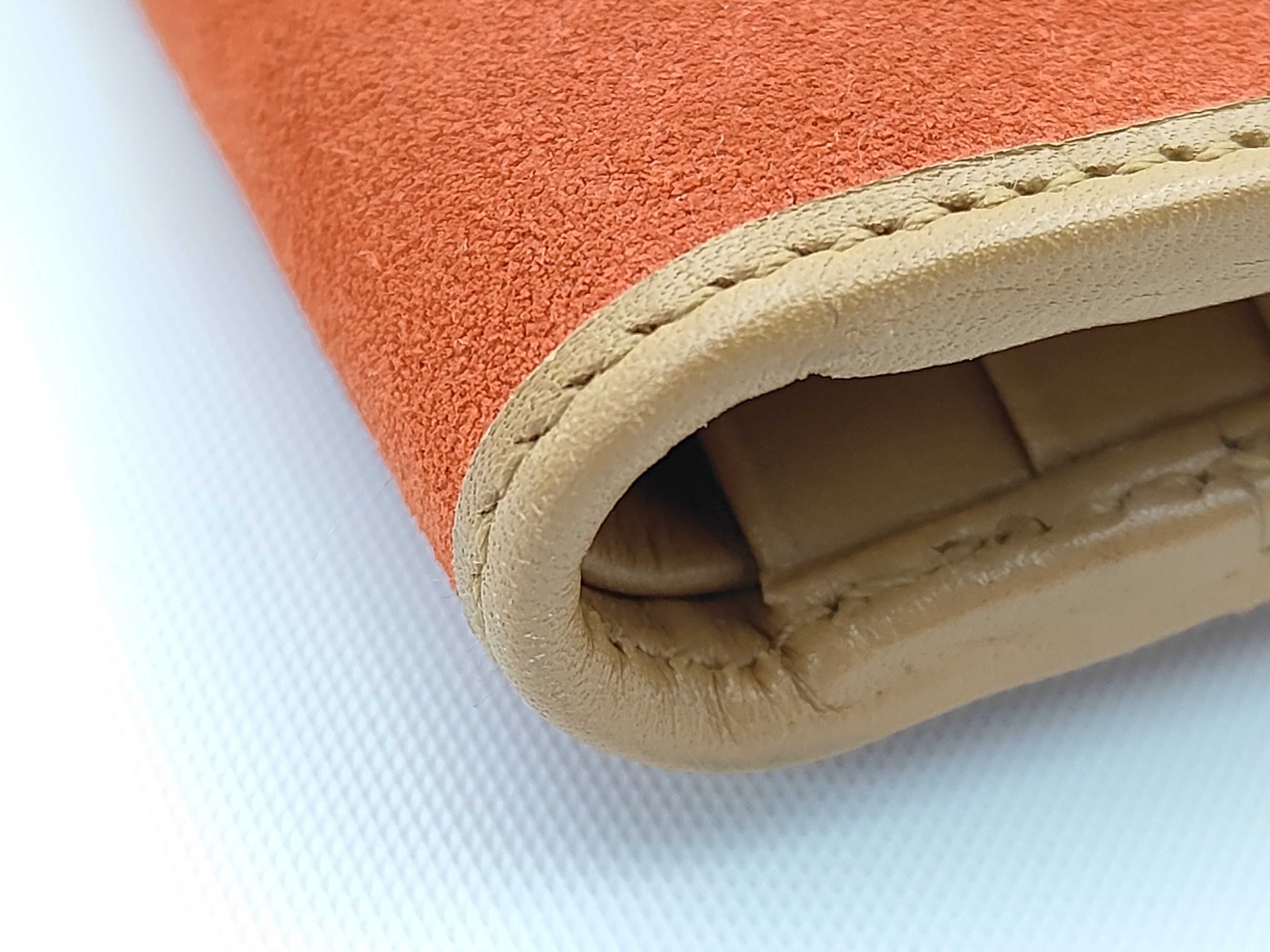 Jackie Bi-fold Wallet, Suede, Orange — view 3