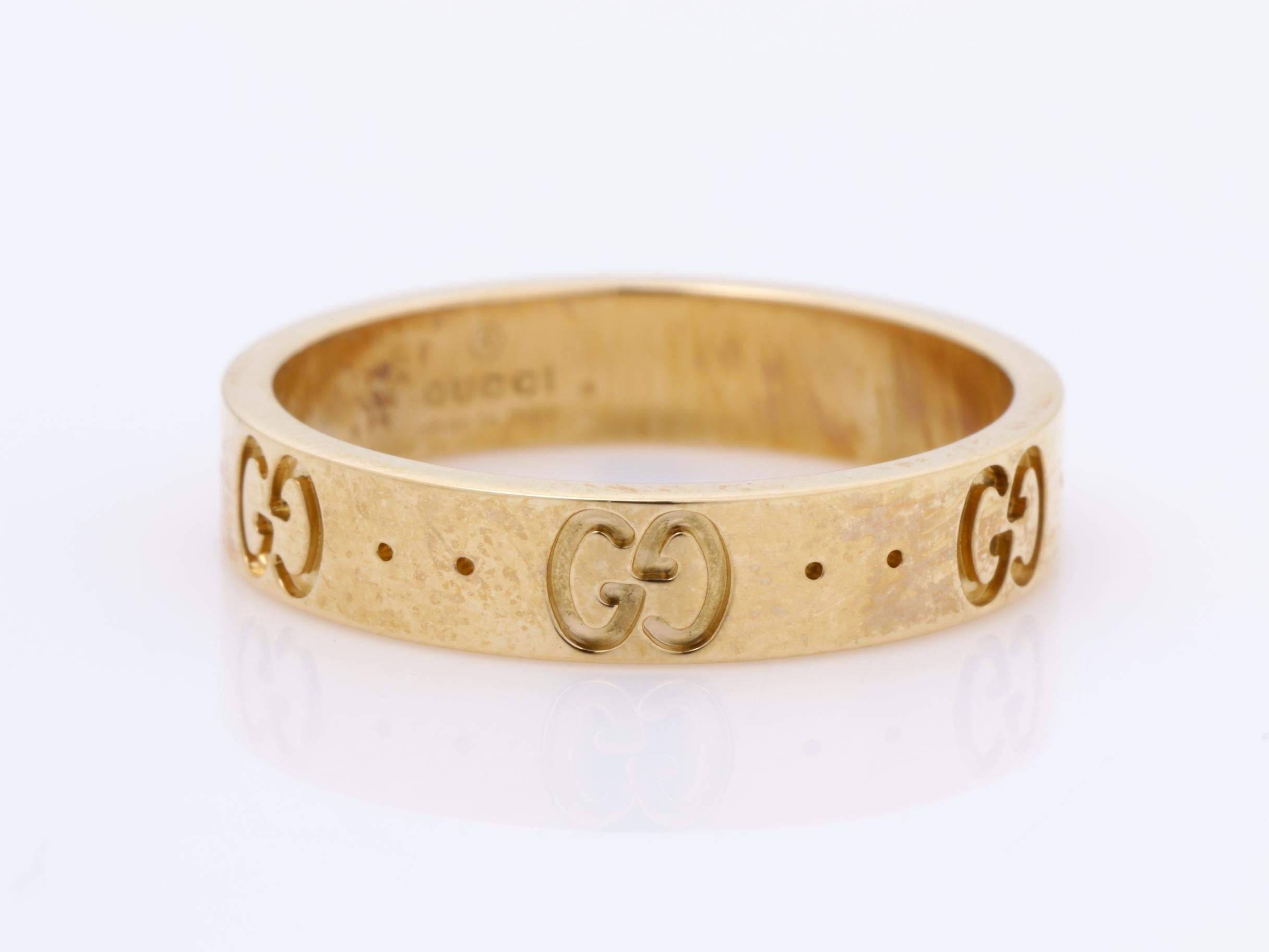 K18PG ICON ring, 4mm width, size 13/approx. US size 12, 3.98g