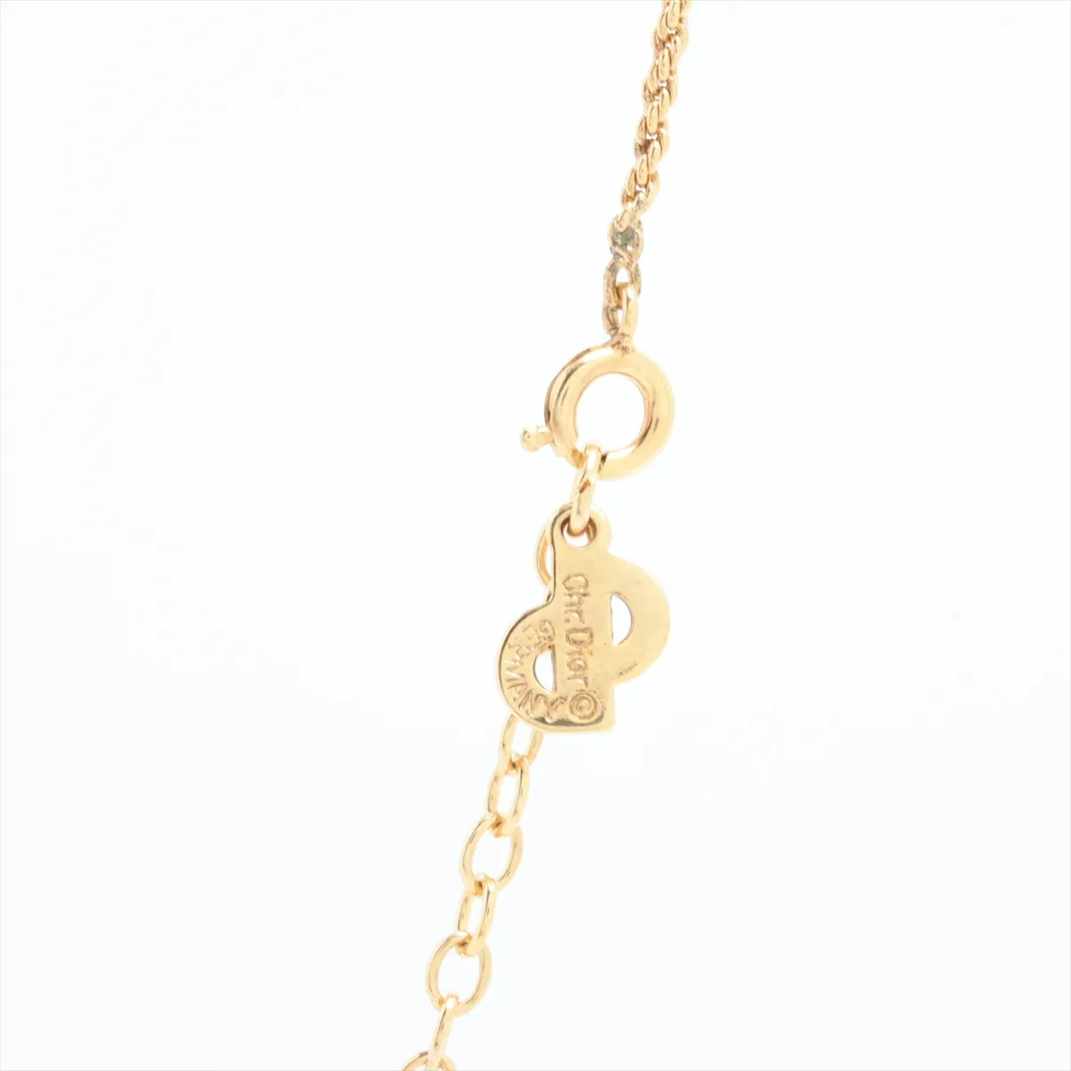 CD logo necklace, GP gold. Shows signs of wear, — view 3