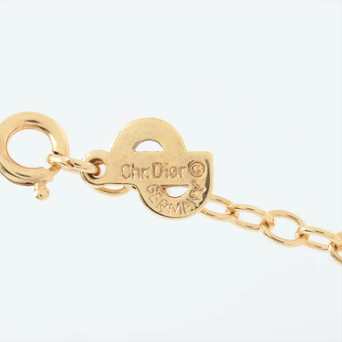 CD logo necklace, GP gold. Shows signs of wear, — view 4