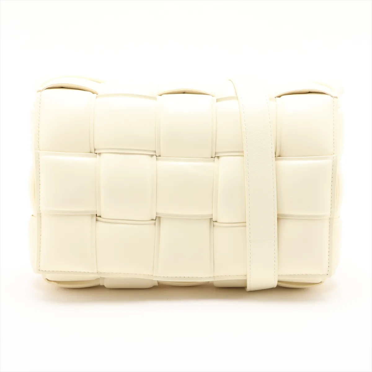 Maxi Intrecciato Padded Cassette Leather Shoulder Bag, Yellow Beige