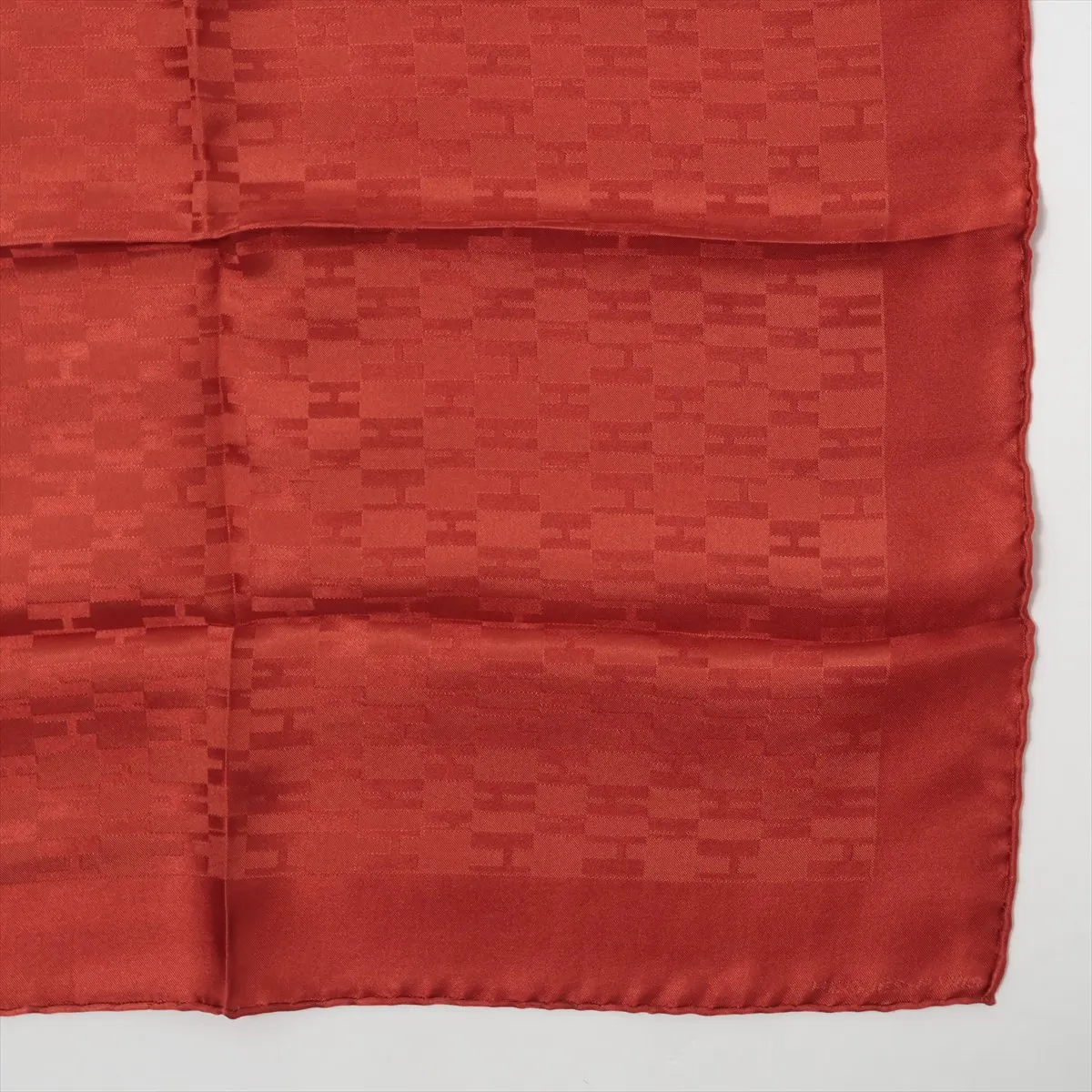 H logo scarf, silk, orange, some wear and — view 4
