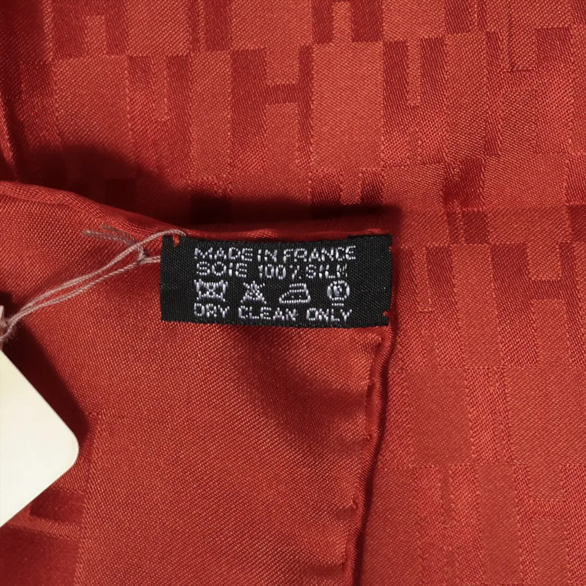 H logo scarf, silk, orange, some wear and — view 6